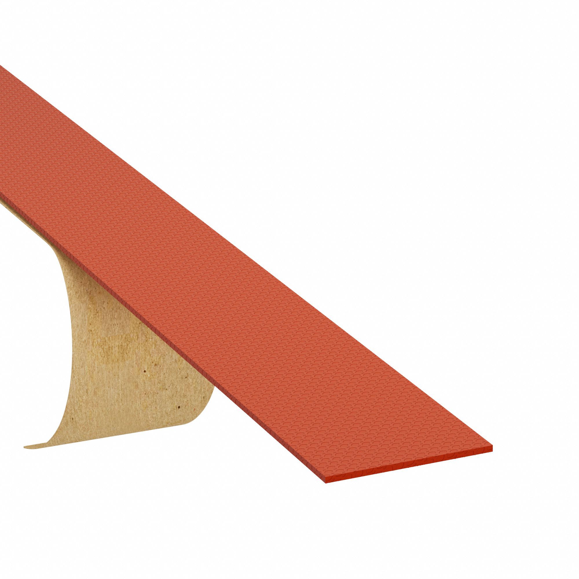 Foam Strip: Std, 1/16 in Thick, 3 in x 120 in, Red, Closed Cell, 1-Sided Adhesive, -100°F to 500°F