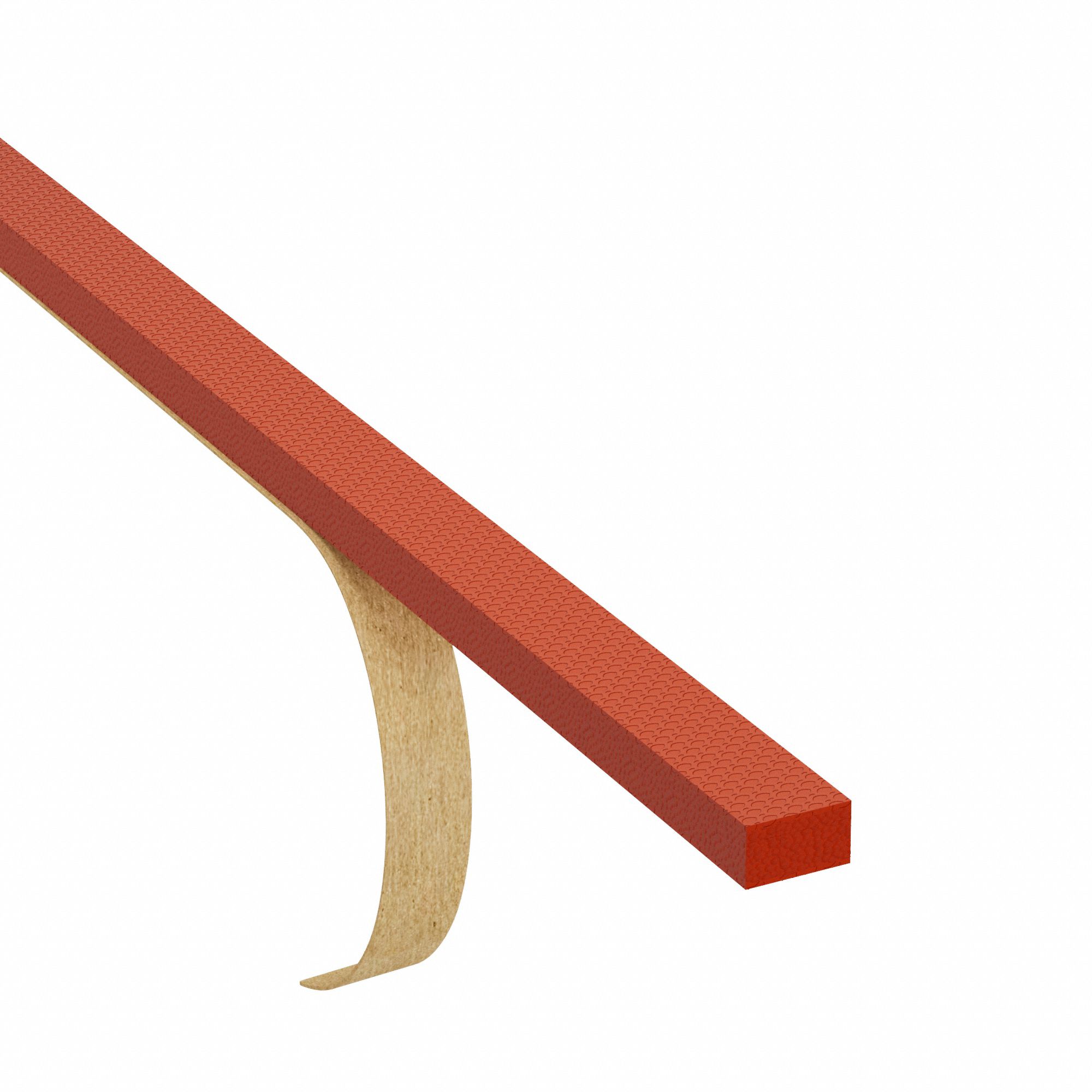 Foam Strip: Std, 1/2 in Thick, 1 in x 120 in, Red, Closed Cell, 1-Sided Adhesive, -100°F to 500°F