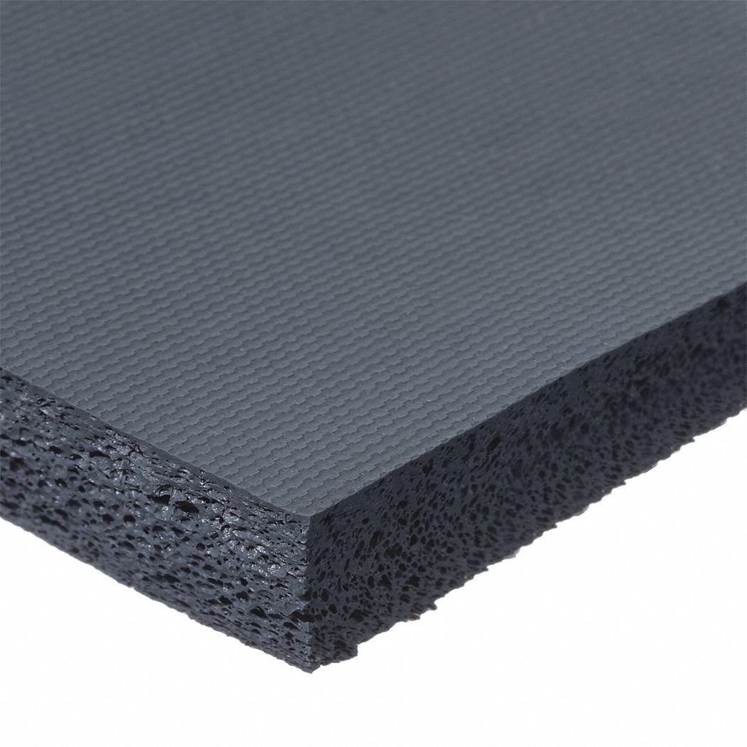 Silicone Sheet: Fabric-Reinforced, 1/8 in Thick, 12 in x 12 in, Blue, Closed Cell, 1-Sided Adhesive