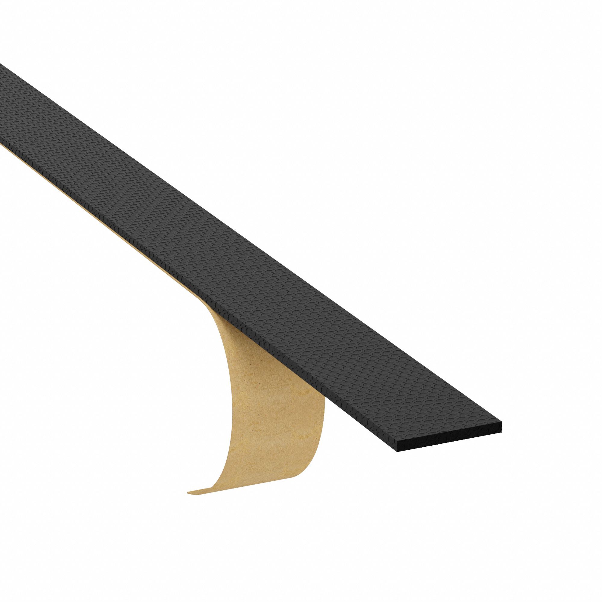Foam Strip: Std, 1/4 in Thick, 1 in x 72 in, Black, Closed Cell, 1-Sided Adhesive, -100°F to 500°F