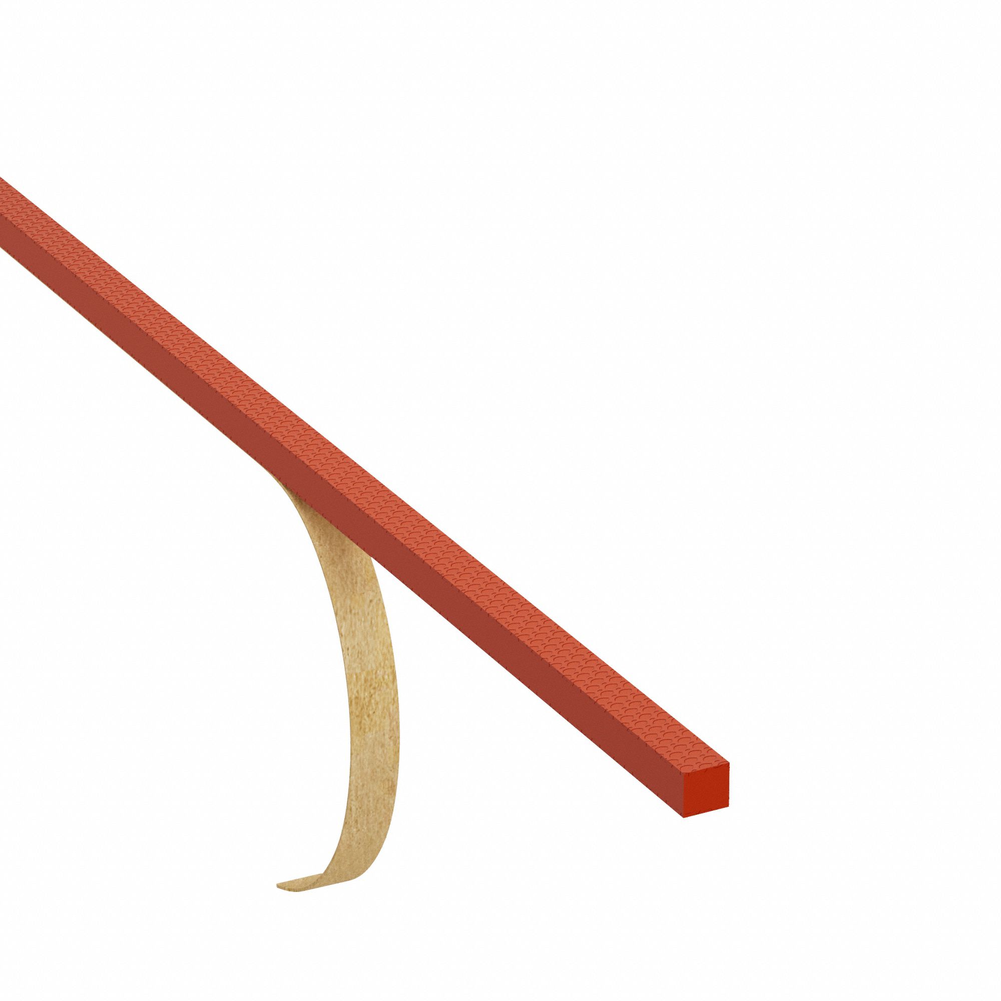 Foam Strip: Std, 1/2 in Thick, 1/2 in x 120 in, Red, Closed Cell, 1-Sided Adhesive, -100°F to 500°F