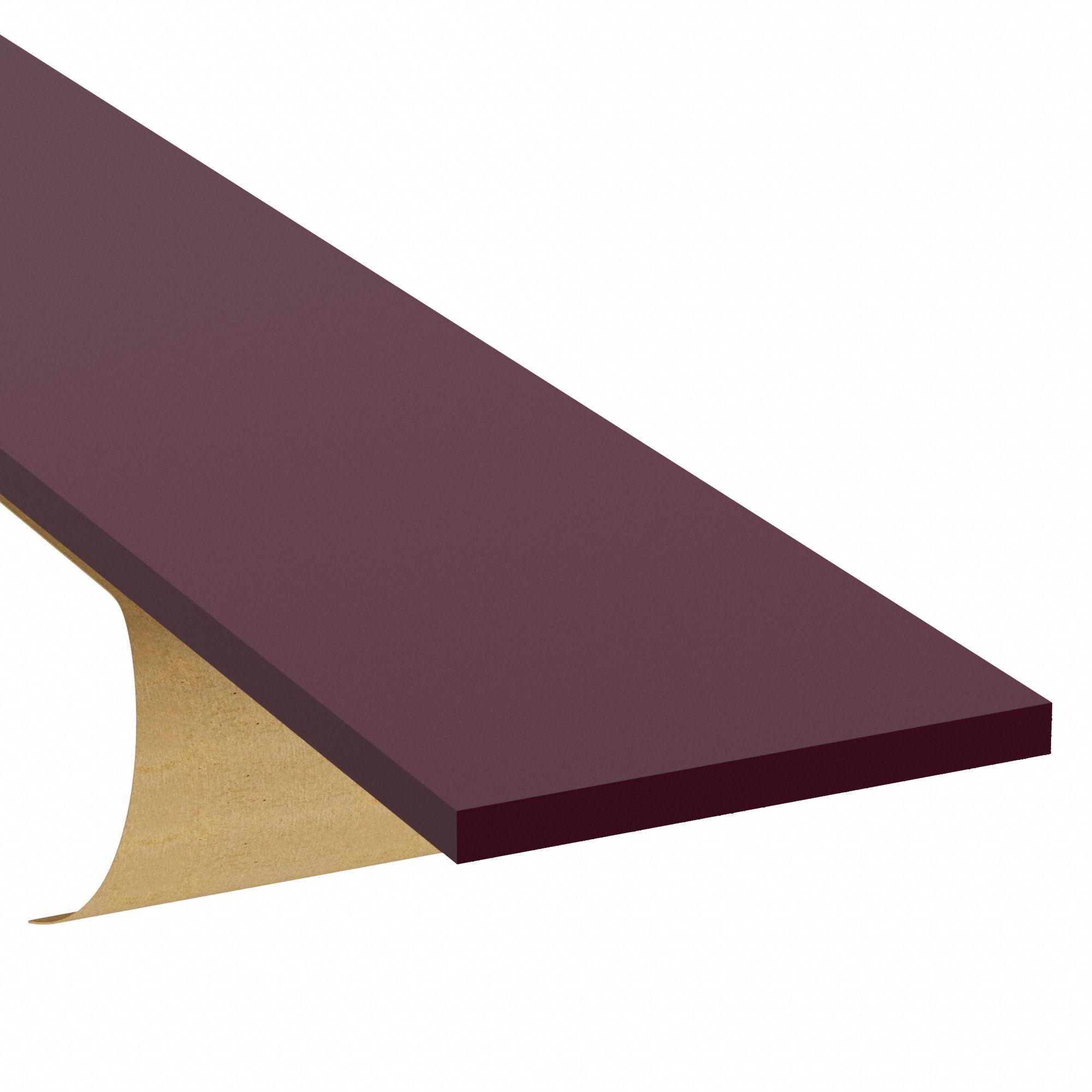 Foam Strip: Deformation-Resistant, 1/2 in Thick, 4 in x 36 in, Brown, Closed Cell, 1-Sided Adhesive