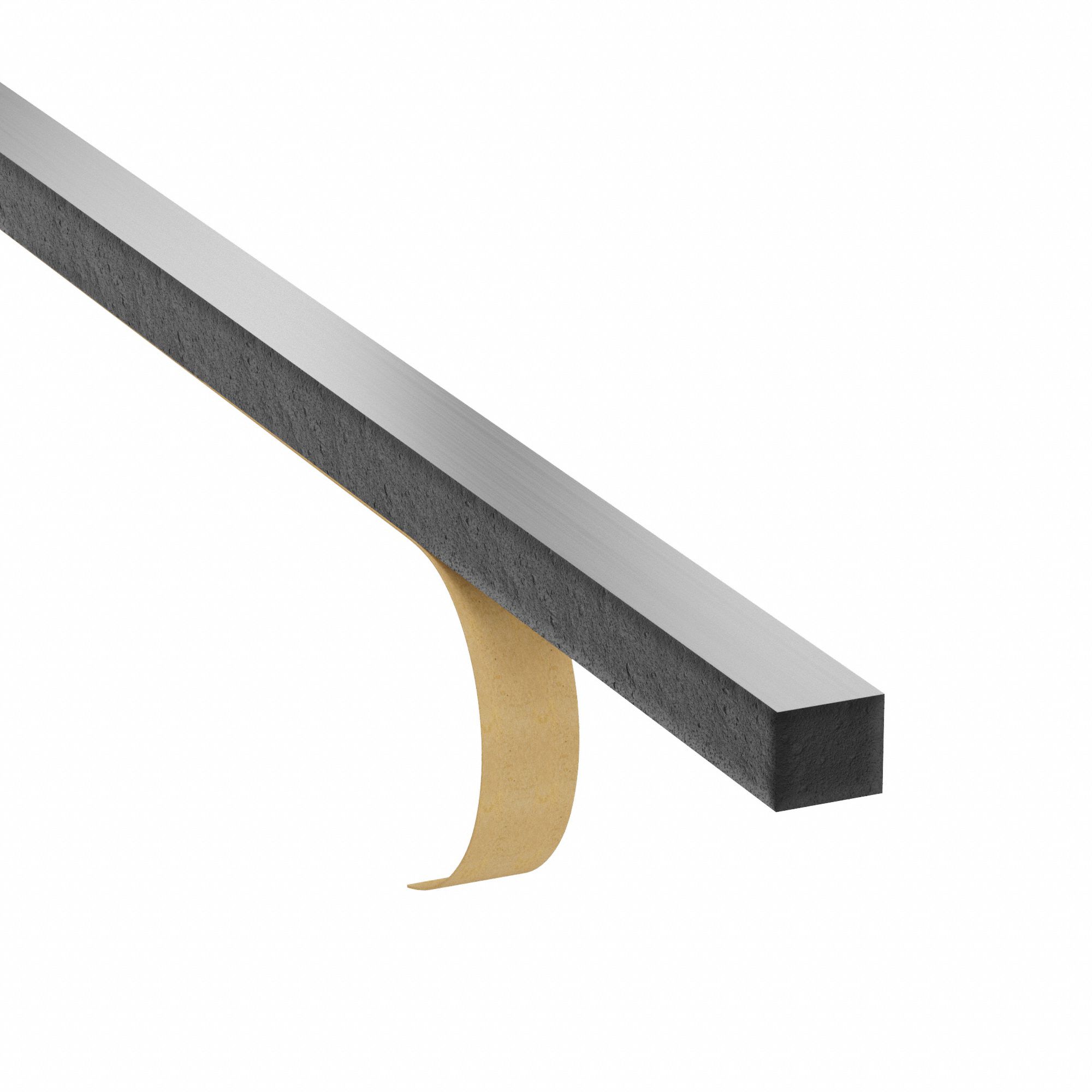 Foam Strip: Std, 1/2 in Thick, 1/2 in x 120 in, Black, Closed Cell, 1-Sided Adhesive, -40°F to 200°F