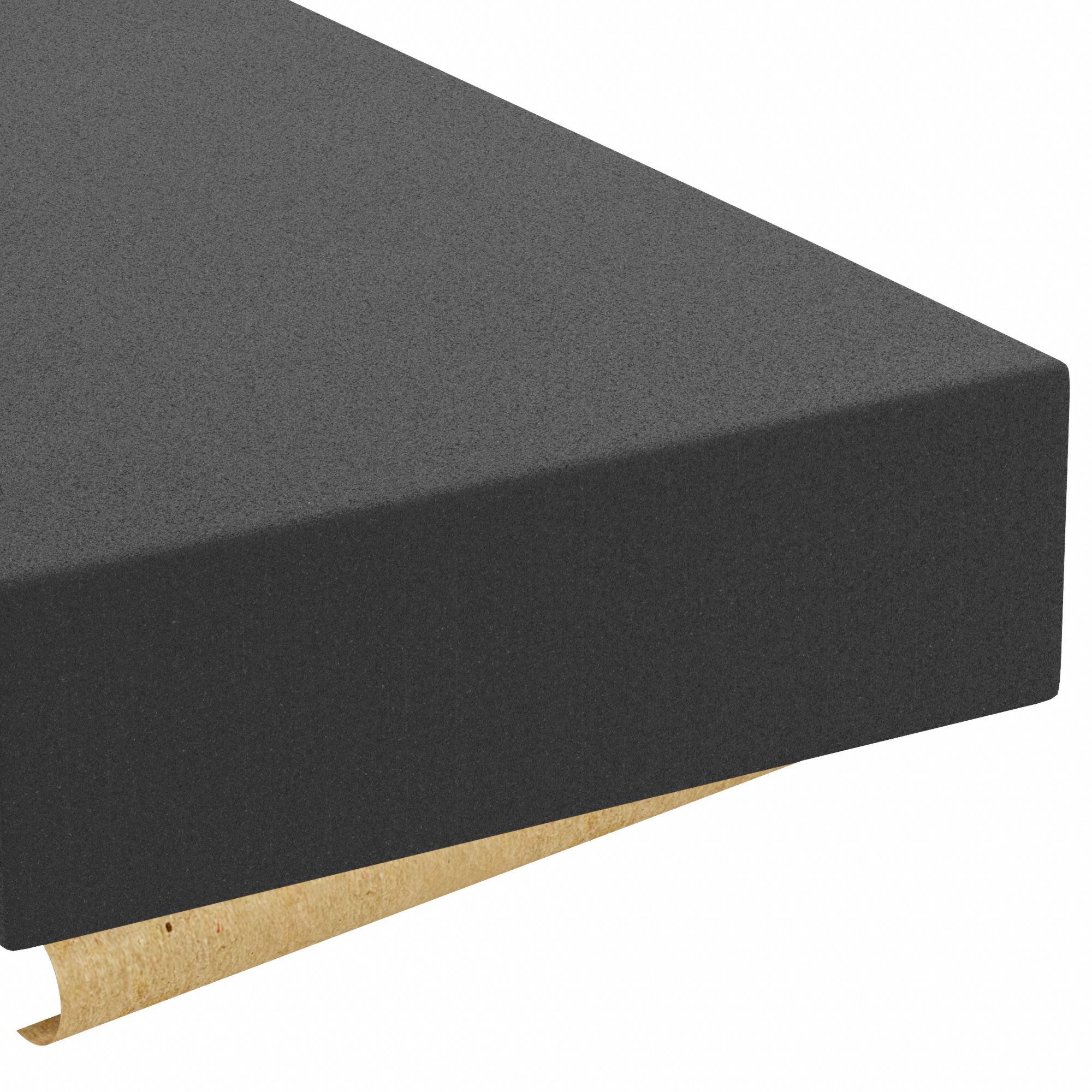 Foam Sheet: Std, 4 in Thick, 13 in x 13 in, Black, Open Cell, 1-Sided Adhesive, -20°F to 180°F