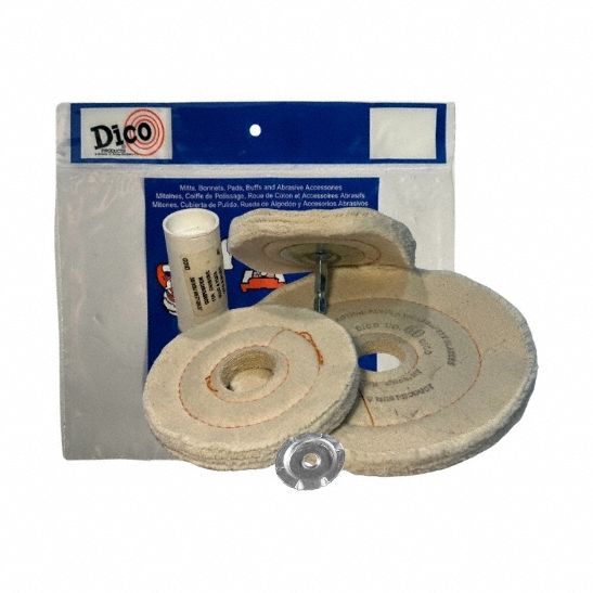 Precious Metals Buffing Kit: 4 in Dia, 1/4 in Shank, Incl Jewelers Rouge Compound