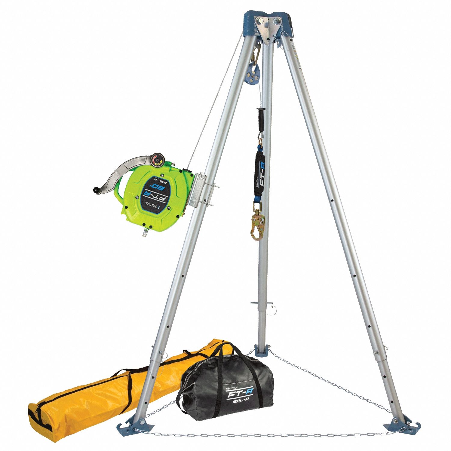 Tripod System: 6 ft to 11 ft Ht, 5 ft to 7 7/8 ft Base, 5, 000 lb Wt Capacity, Steel, Steel