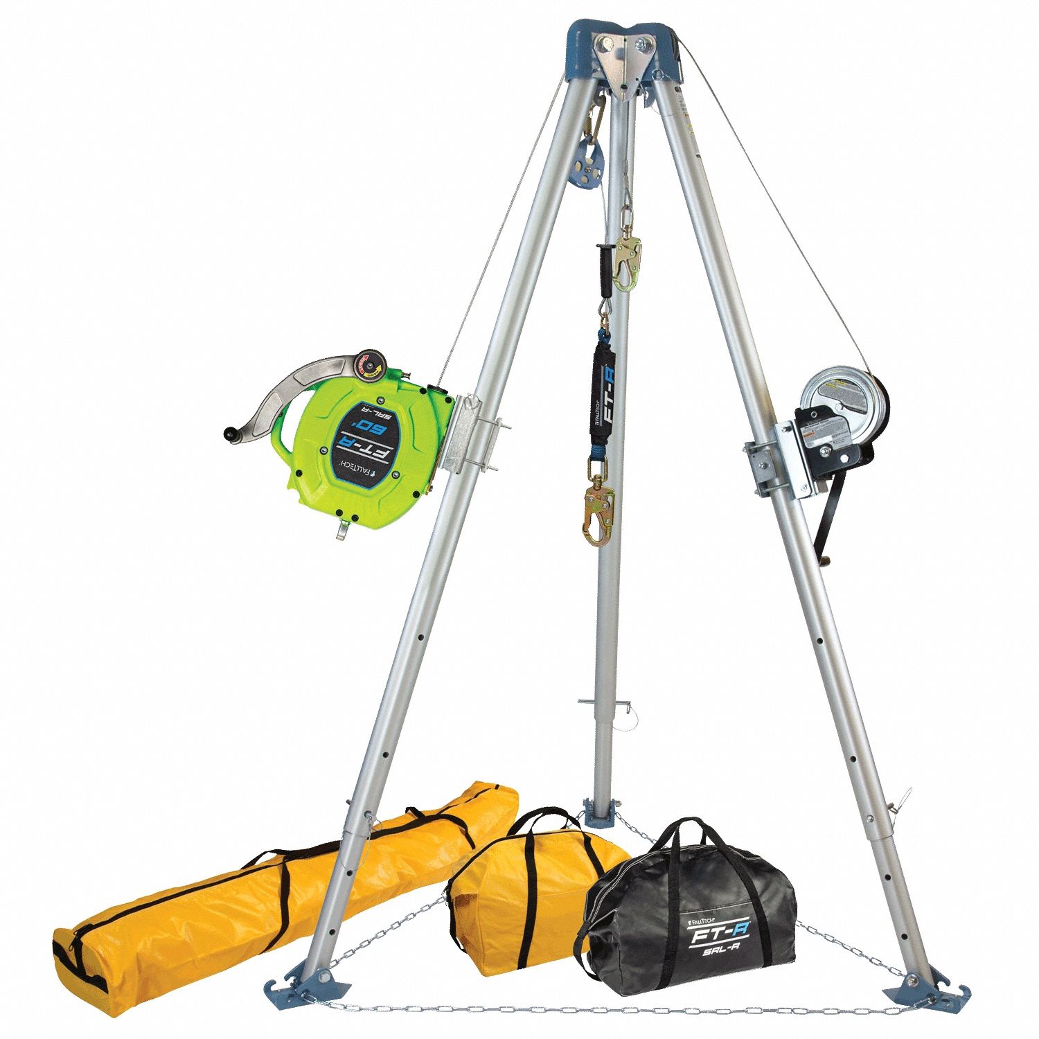Tripod System: 6 ft to 11 ft Ht, 5 ft to 7 7/8 ft Base, 5, 000 lb Wt Capacity, Steel, Steel