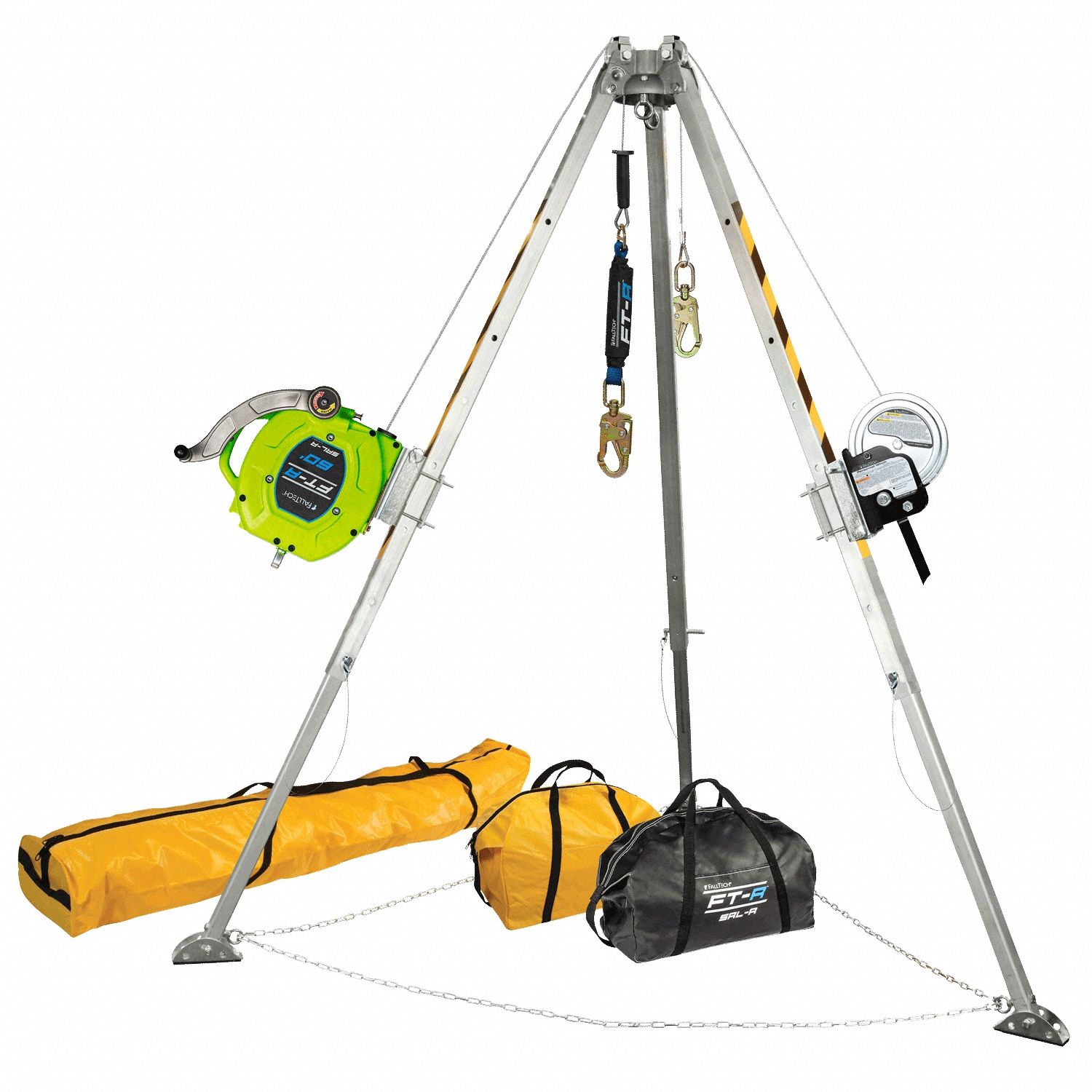 Tripod System: 5 ft to 8 ft Ht, 4 ft to 6 7/8 ft Base, 5, 000 lb Wt Capacity, 60 ft Cable Lg