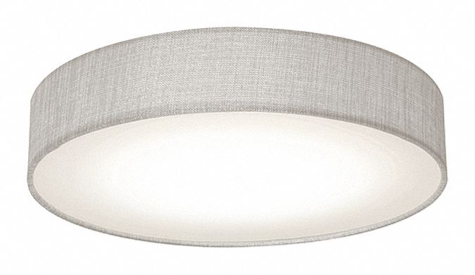LED Flush Mount: 15 in Dia, Gray, 3 1/2 in Ht, 2, 500 lm, 3000K/3500K/4000K, 33 W, 120V AC, Ashland