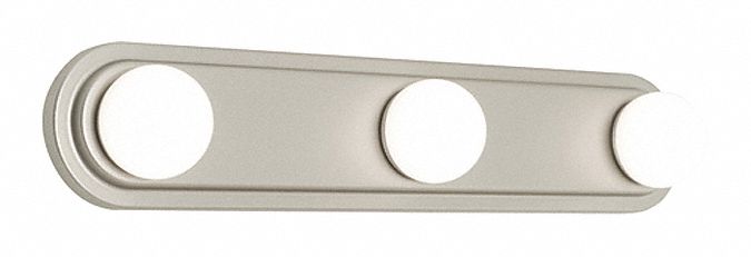 Hollywood 3-Light LED Vanity: Satin Nickel, 1, 600 lm_1, 800 lm, 3000K, 18.5 W, 120V AC, 24 in Lg