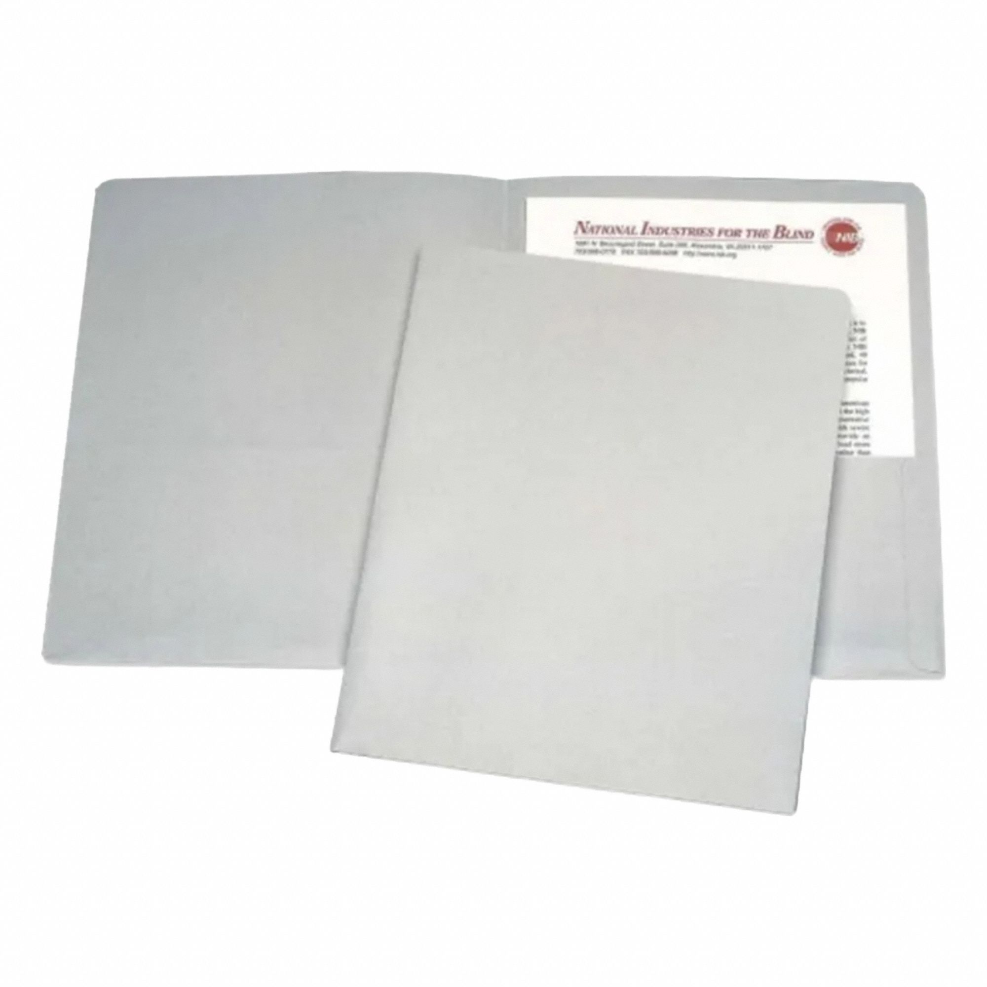 Portfolio: Paper, 8 1/2 in Ht, 11 in Wd, Gray, 2 Pockets, 25 PK