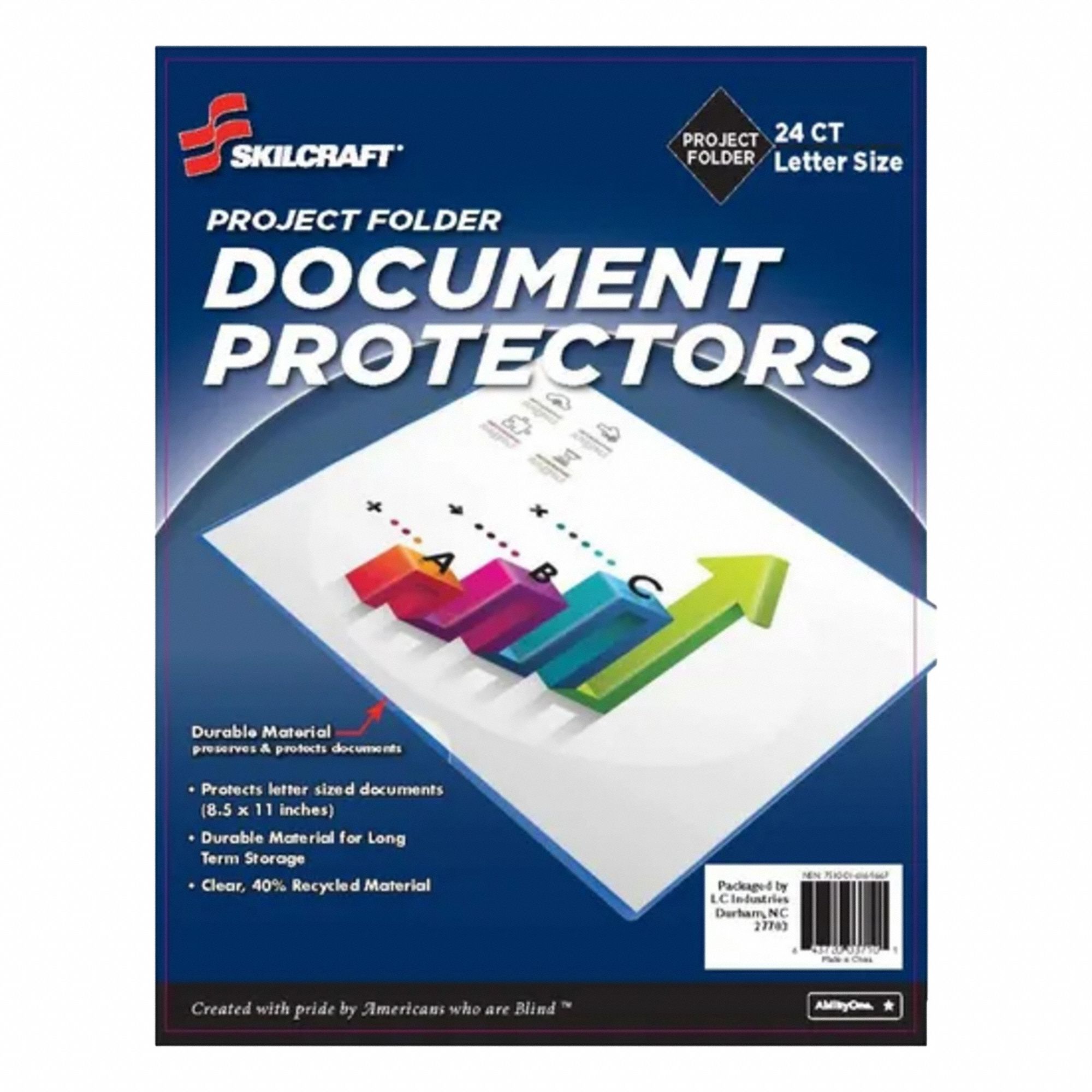 Sheet Protector: 0 Tabs, 11 in Overall Wd, 8 1/2 in Overall Ht, Polypropylene, 24 PK