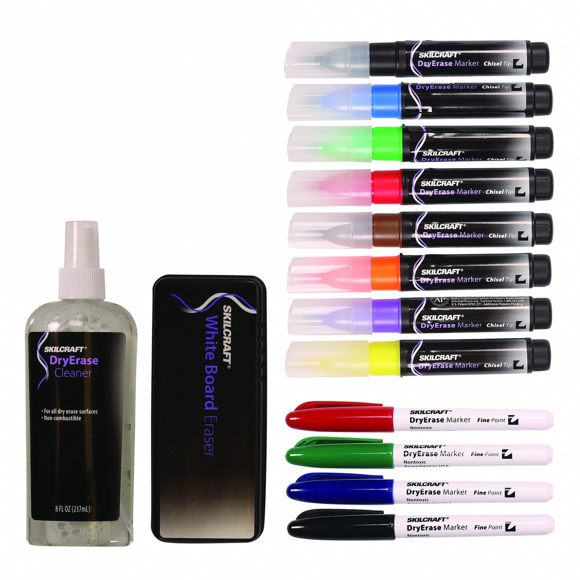 Dry Erase Marker Set Assorted Capped