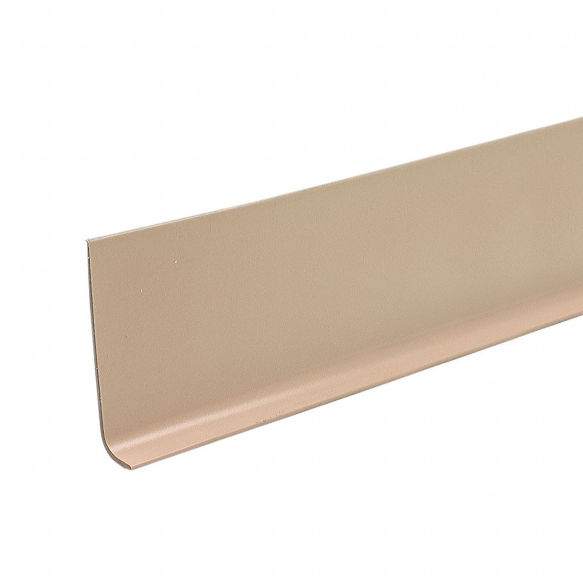 Wall Base Molding: Beige, Vinyl, 4 ft Overall Lg, 4 in Overall Ht, Strips, Coved