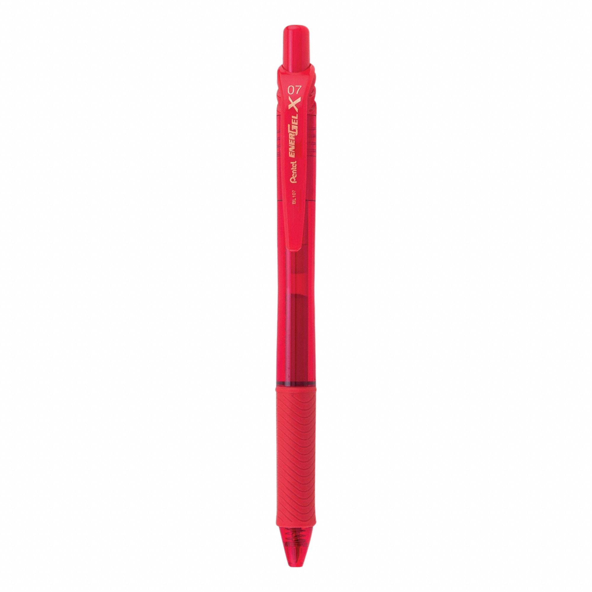 Pen Set: EnerGel-X®, Red, 0.7 mm, Retractable, Red, Plastic, Cushion Included, Medium, 12 PK