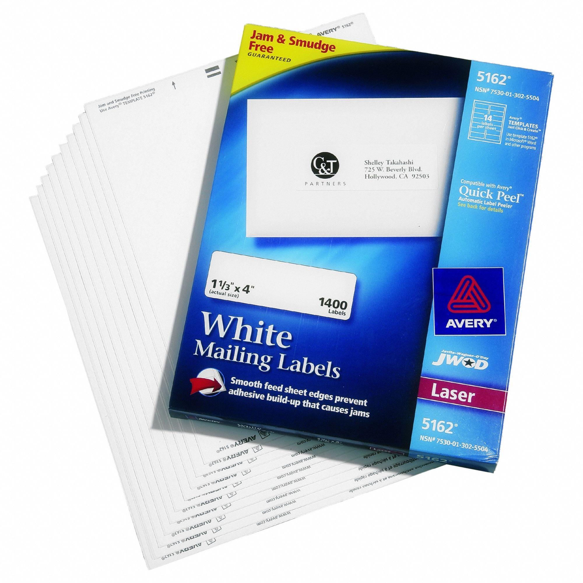 Labels Easypeel White 1-1/3 X 4