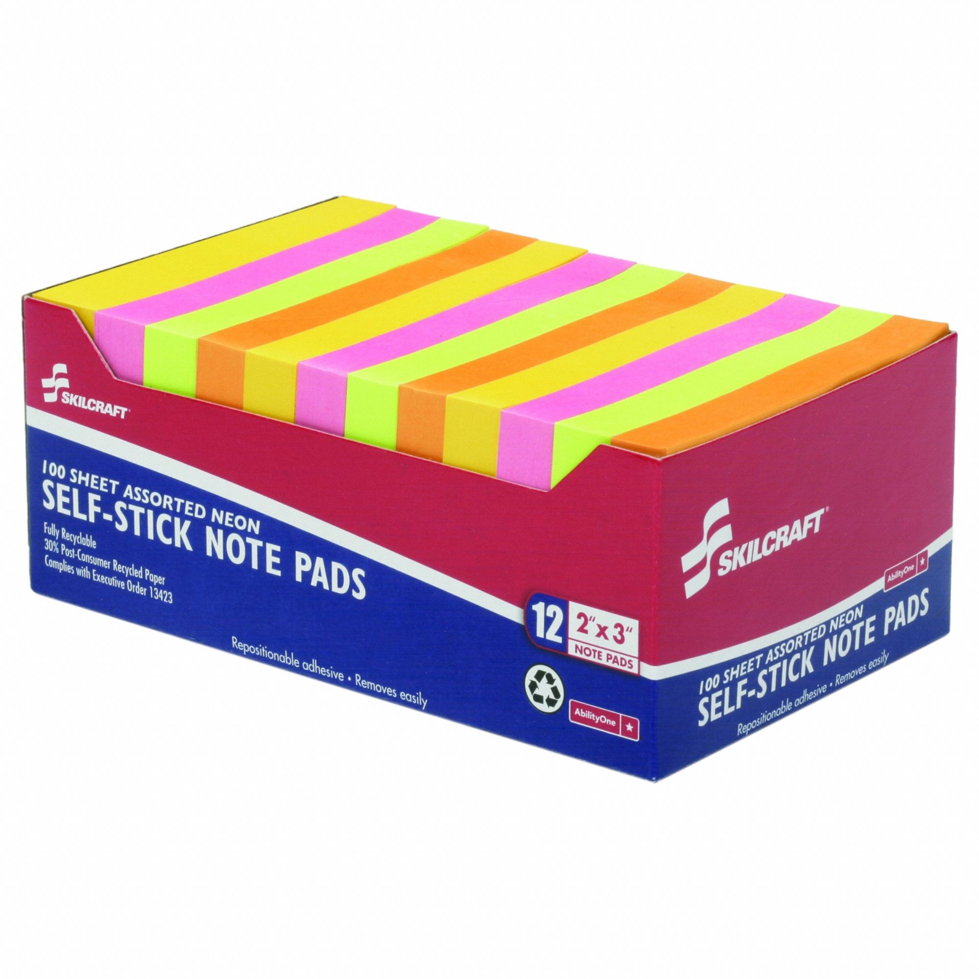 Writing Pad Self-Stick Neon 2 X 3 