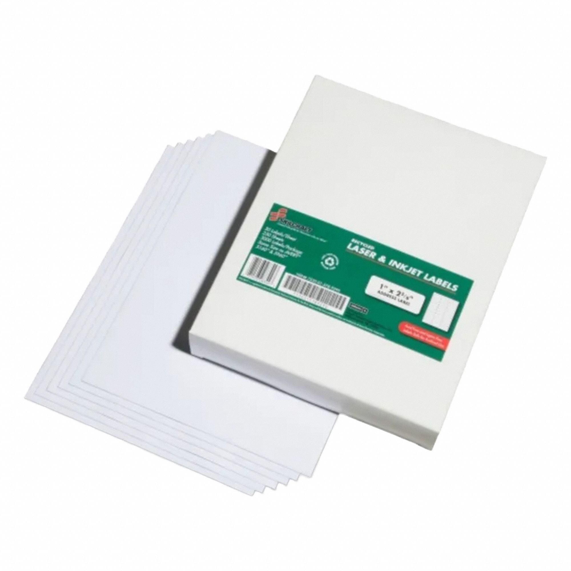 Laser/Inkjet Label: 5960, White, 1 in Label Ht, 2 5/8 in Label Wd, 7, 500 Labels, 3, 000 PK
