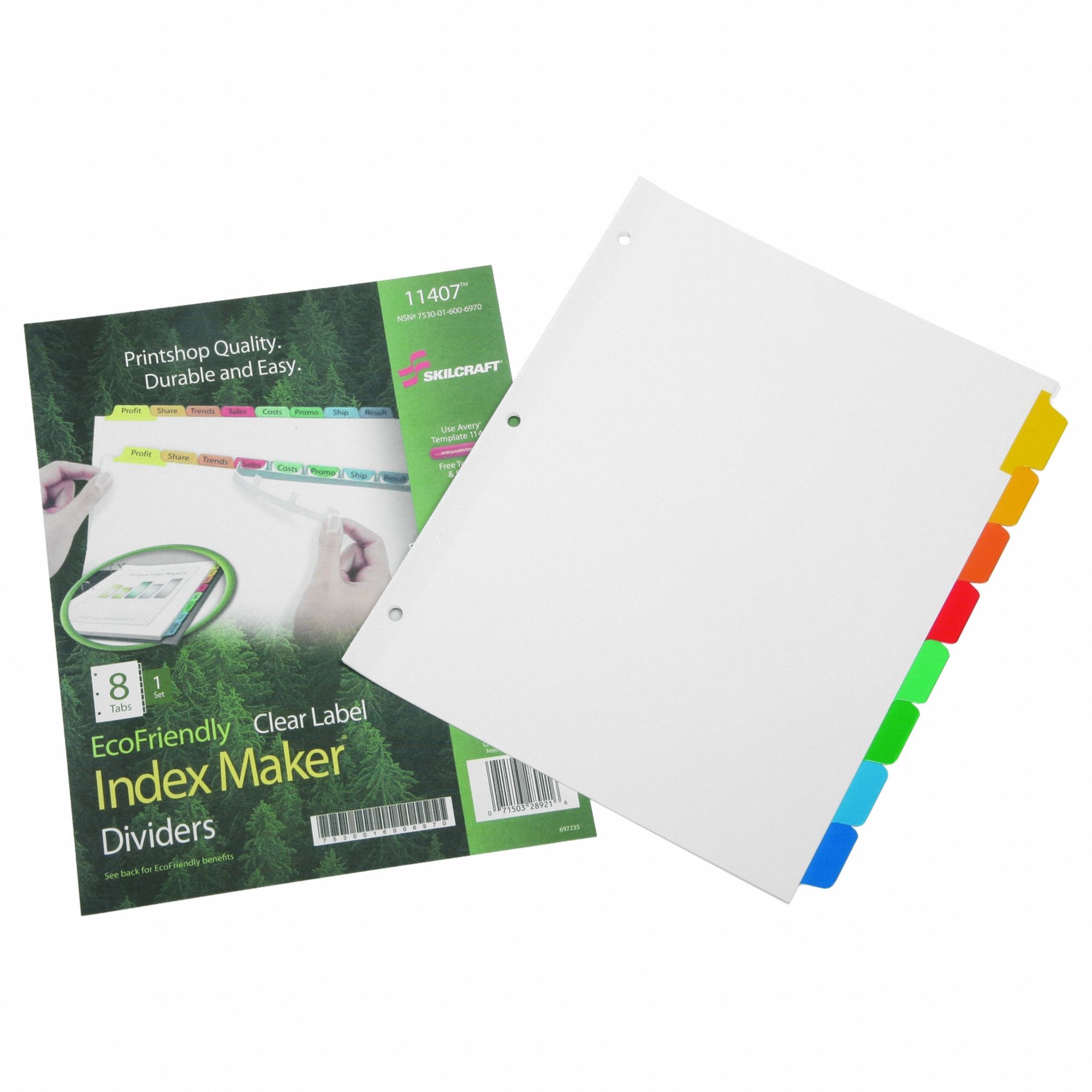 DIVIDERS MULTI COLOR 5 TAB,5 TABS