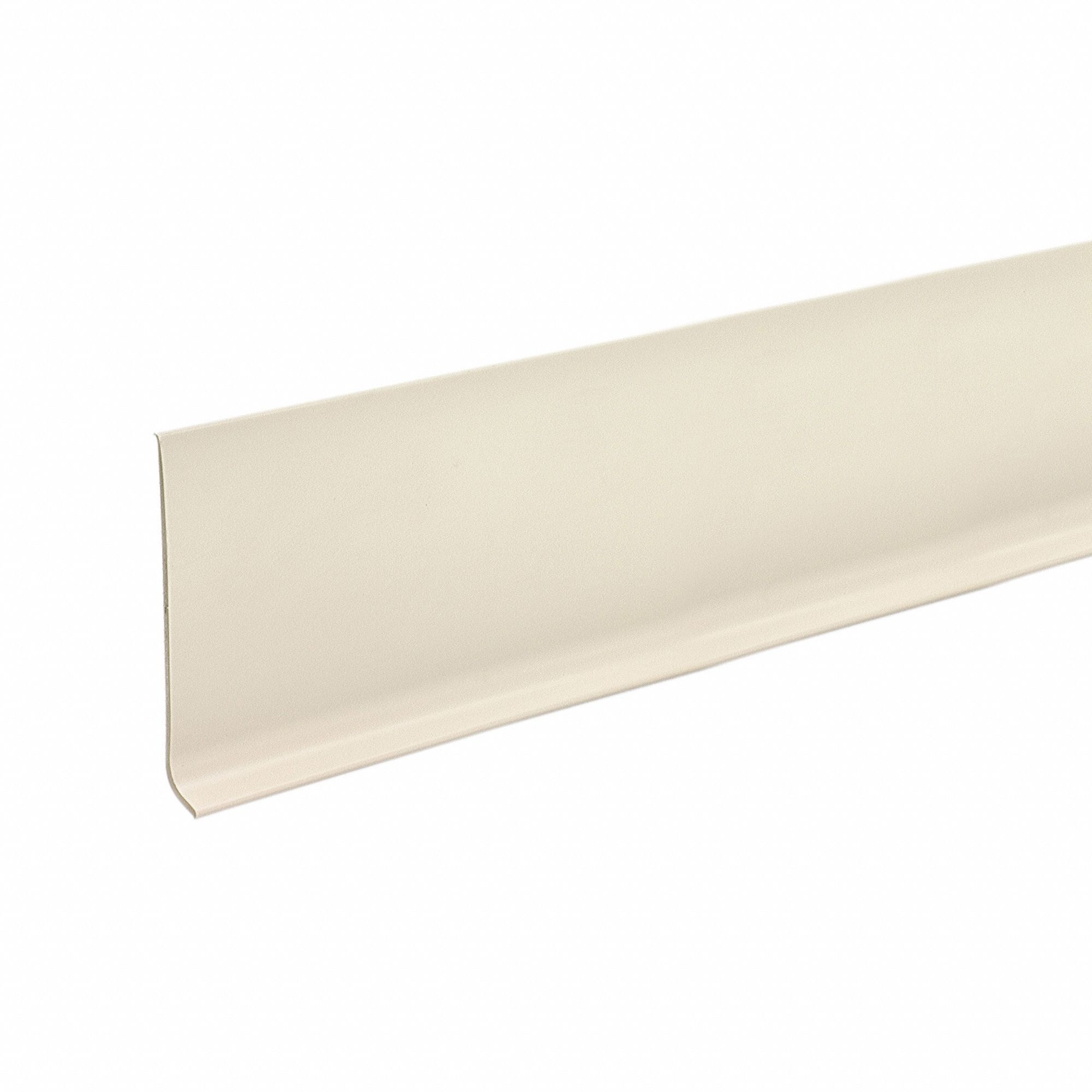 Wall Base Molding: Almond, Vinyl, 120 ft Overall Lg, 4 in Overall Ht, Roll