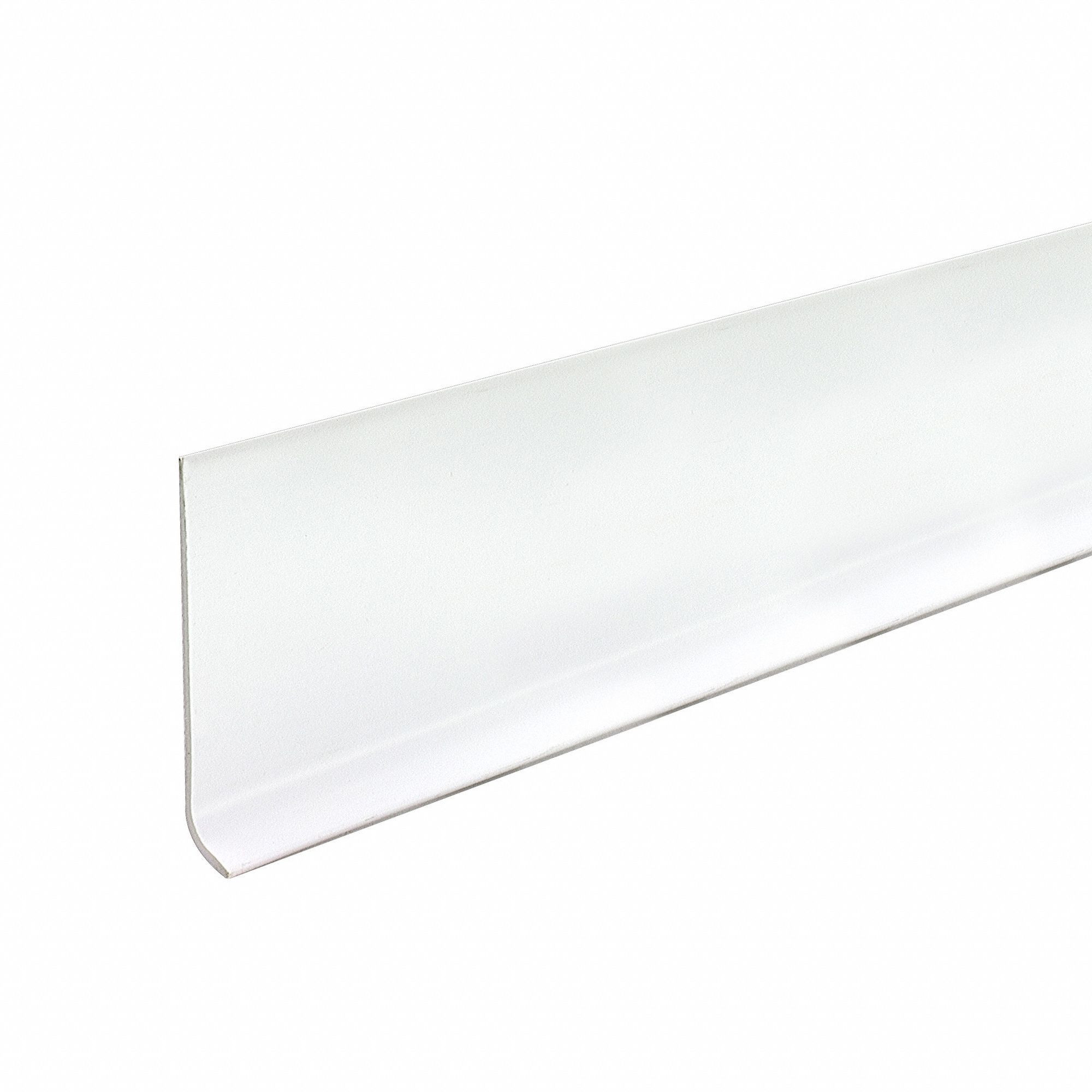 Wall Base Molding: White, Vinyl, 120 ft Overall Lg, 4 in Overall Ht, Roll