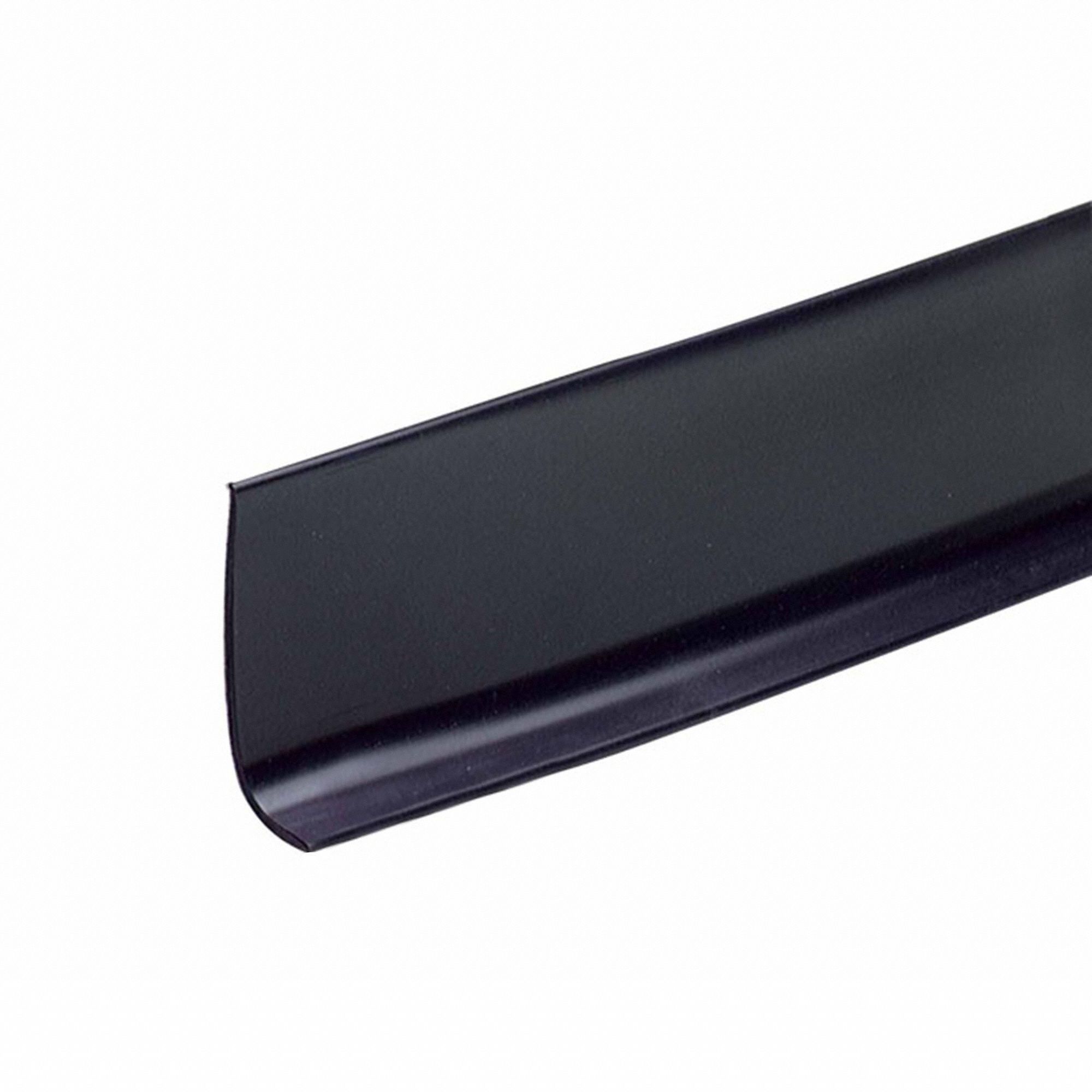 Wall Base Molding: Black, Vinyl, 4 ft Overall Lg, 2 1/2 in Overall Ht, Strips, Coved