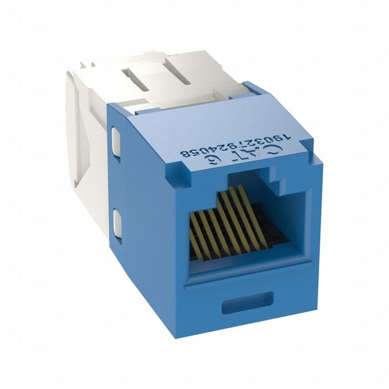 Jack Module: 1 Ports, Blue, 6, RJ45, Copper, CJ688TGBU-24, 24 PK