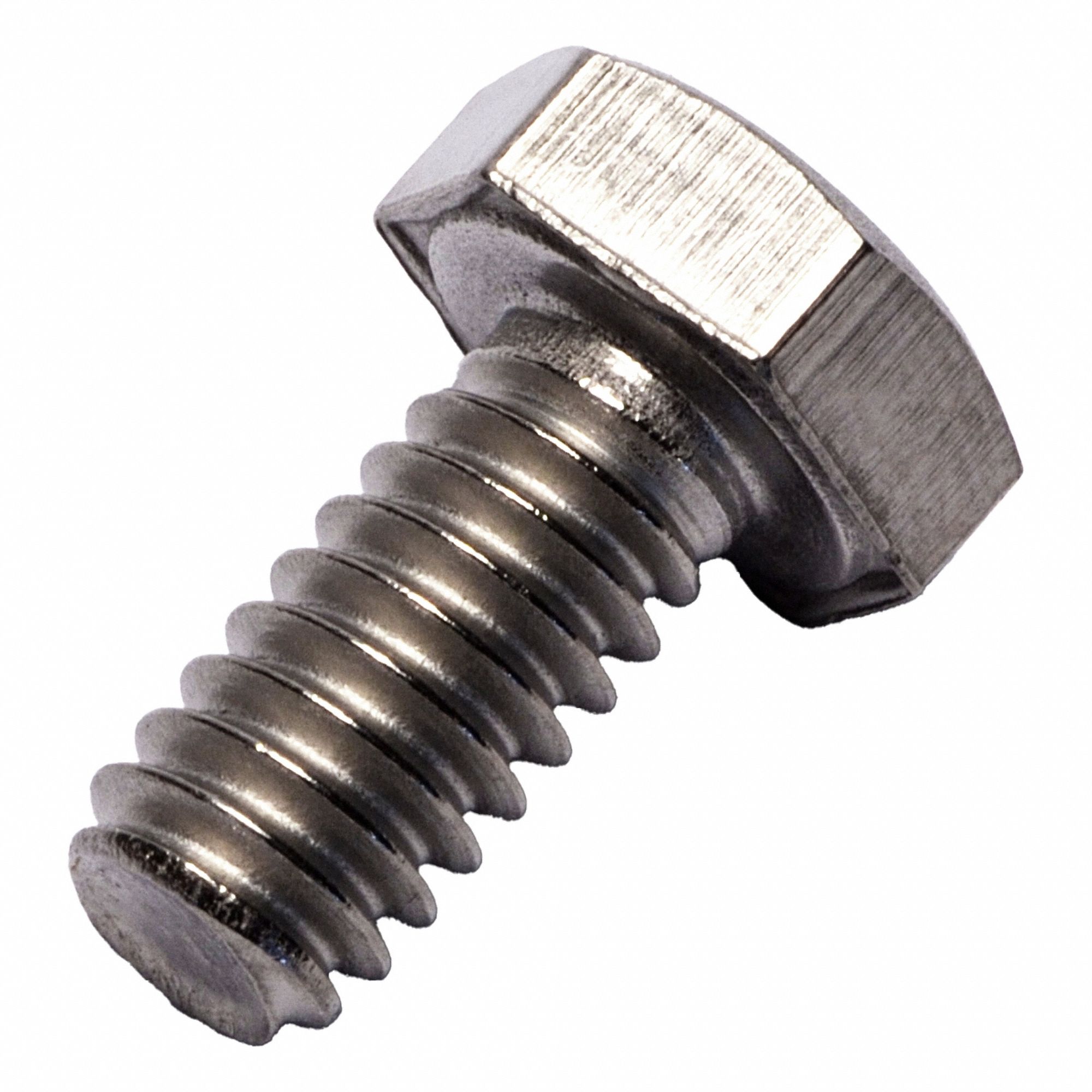 Hex Head Cap Screw: Titanium, Grade 2, Plain, 1/4"-20, UNC, 1/2 in lg, Fully Threaded, Inch