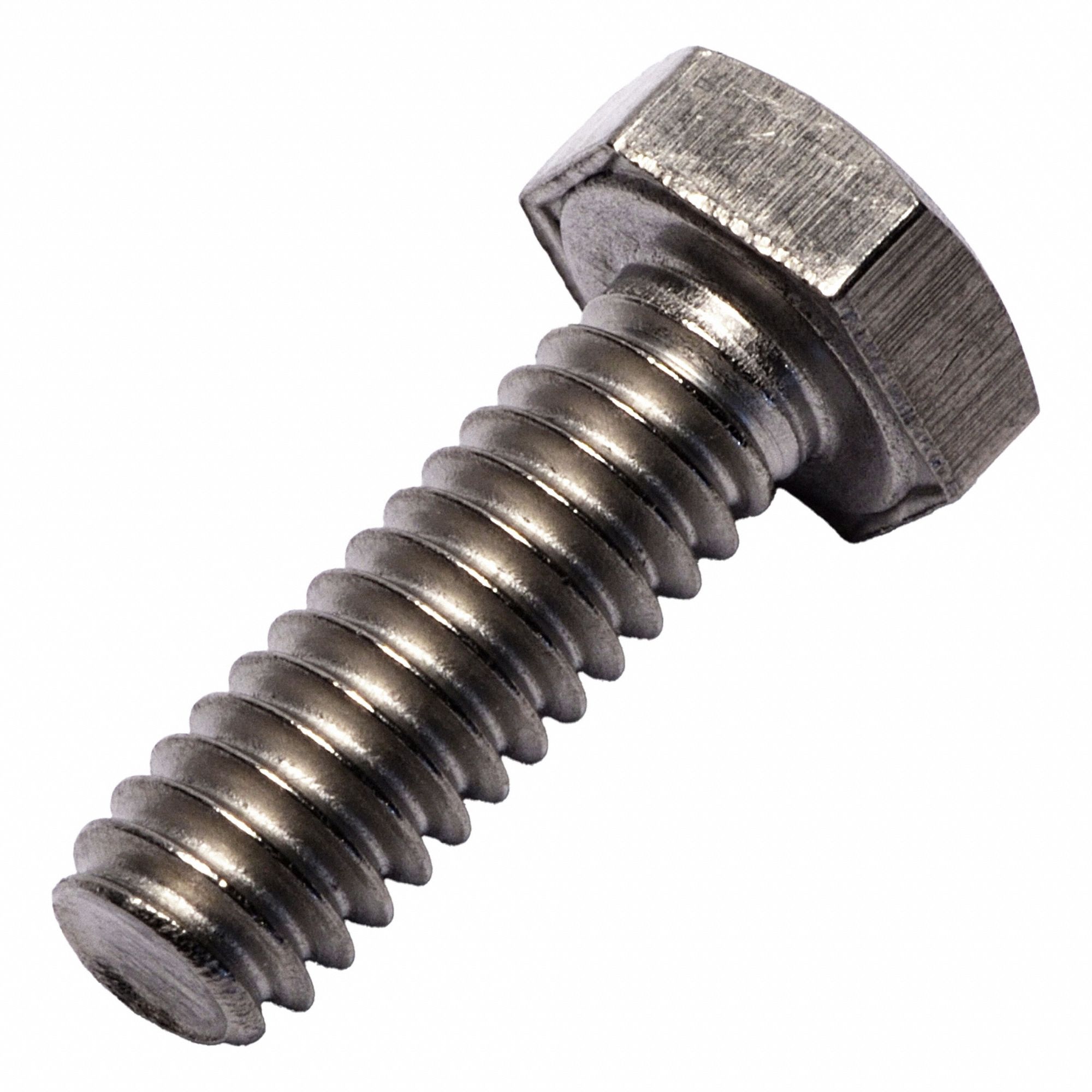 Hex Head Cap Screw: Titanium, Grade 2, Plain, 1/4"-20, UNC, 3/4 in lg, Fully Threaded, Inch