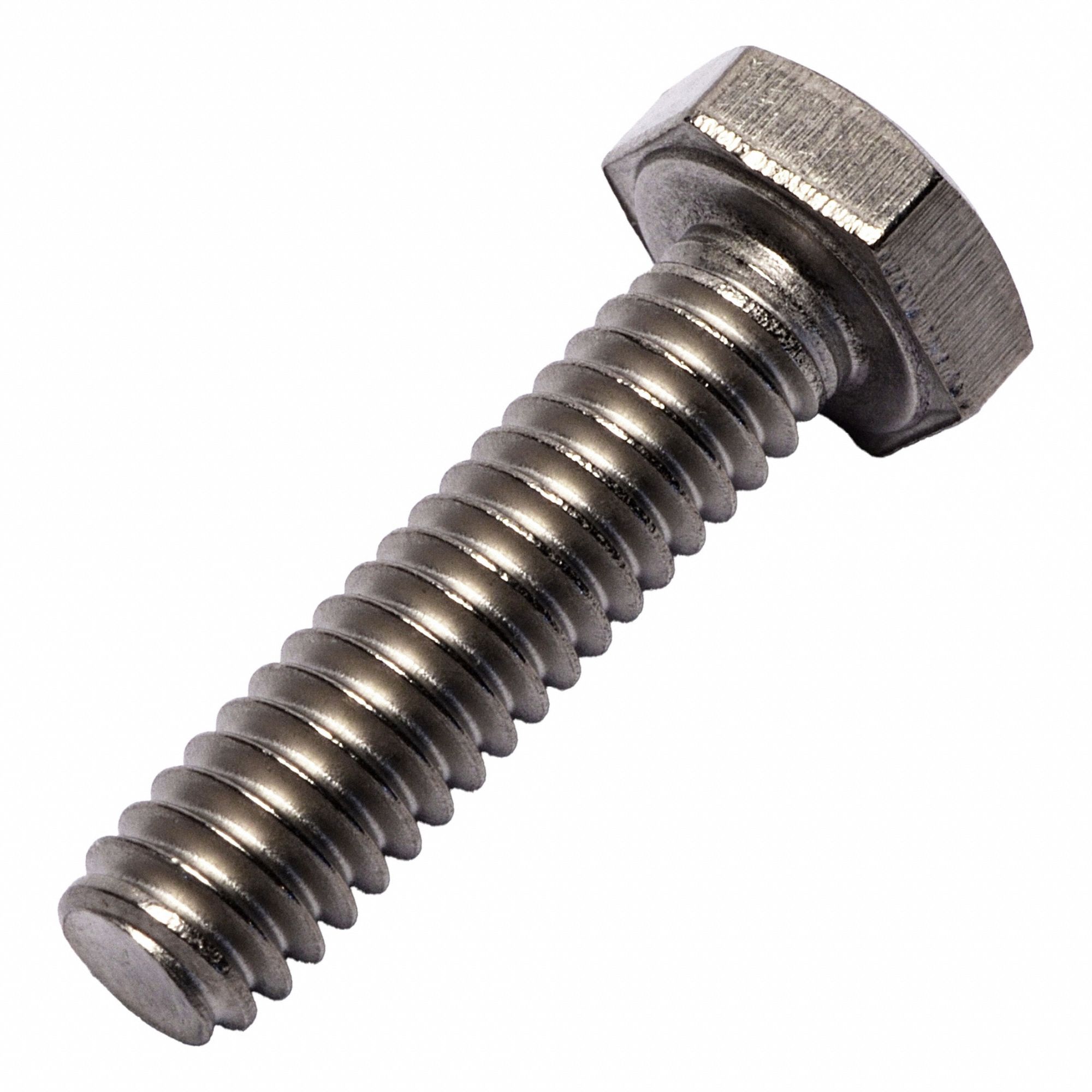 Hex Head Cap Screw: Titanium, Grade 2, Plain, 1/4"-20, UNC, 1 in lg, Fully Threaded, 7/16 in Head Wd
