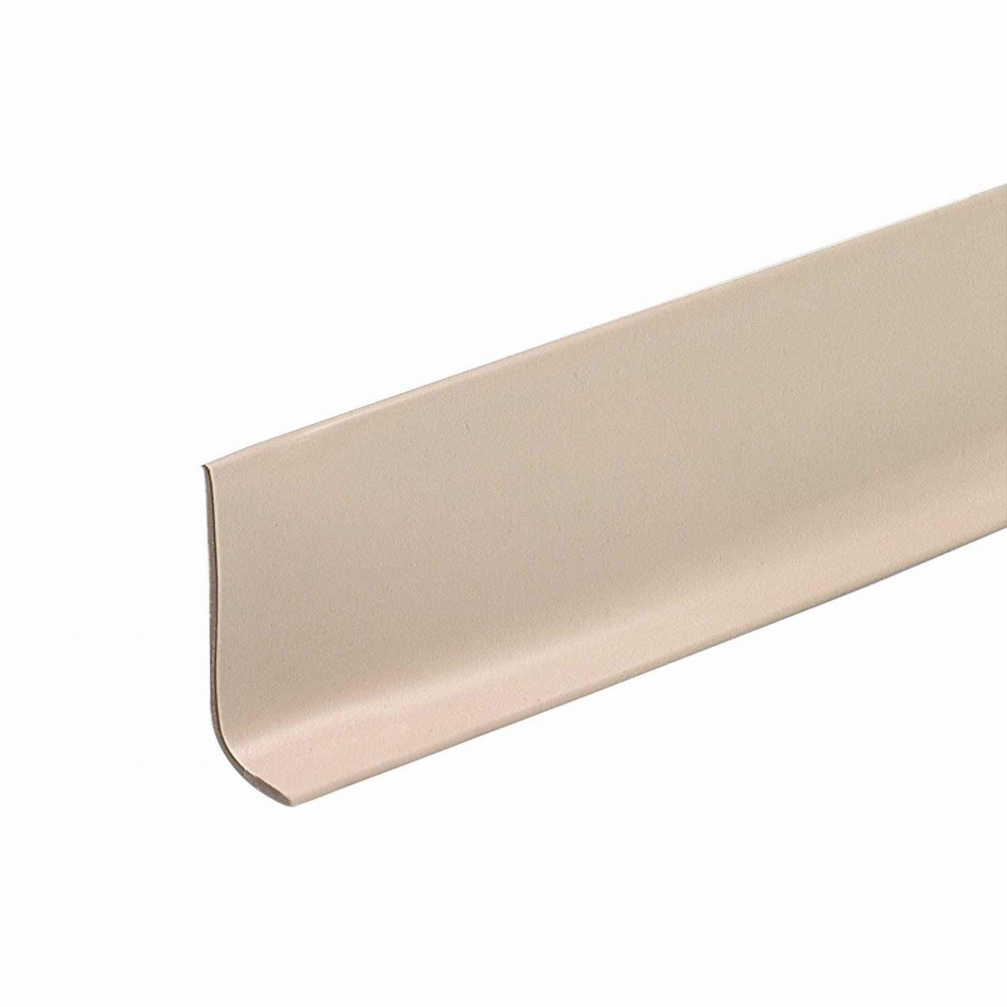 Wall Base Molding: Beige, Vinyl, 4 ft Overall Lg, 2 1/2 in Overall Ht, Strips, Coved