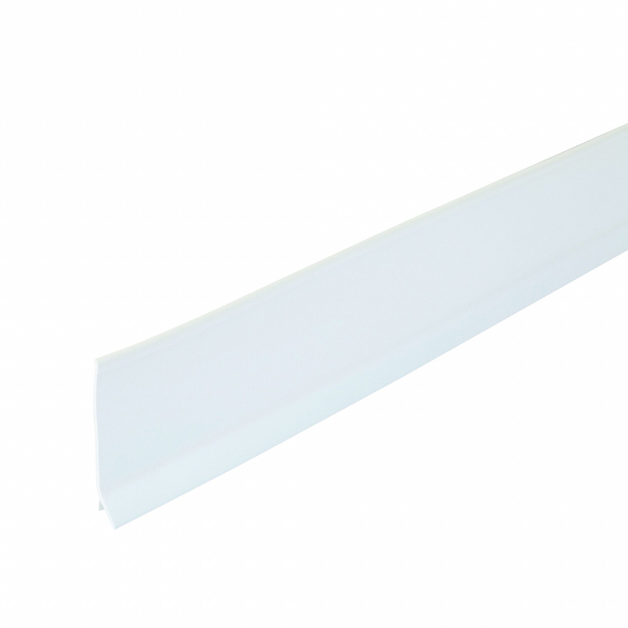 Wall Base Molding: White, Vinyl, 4 ft Overall Lg, 2 1/2 in Overall Ht, Strips, Coved