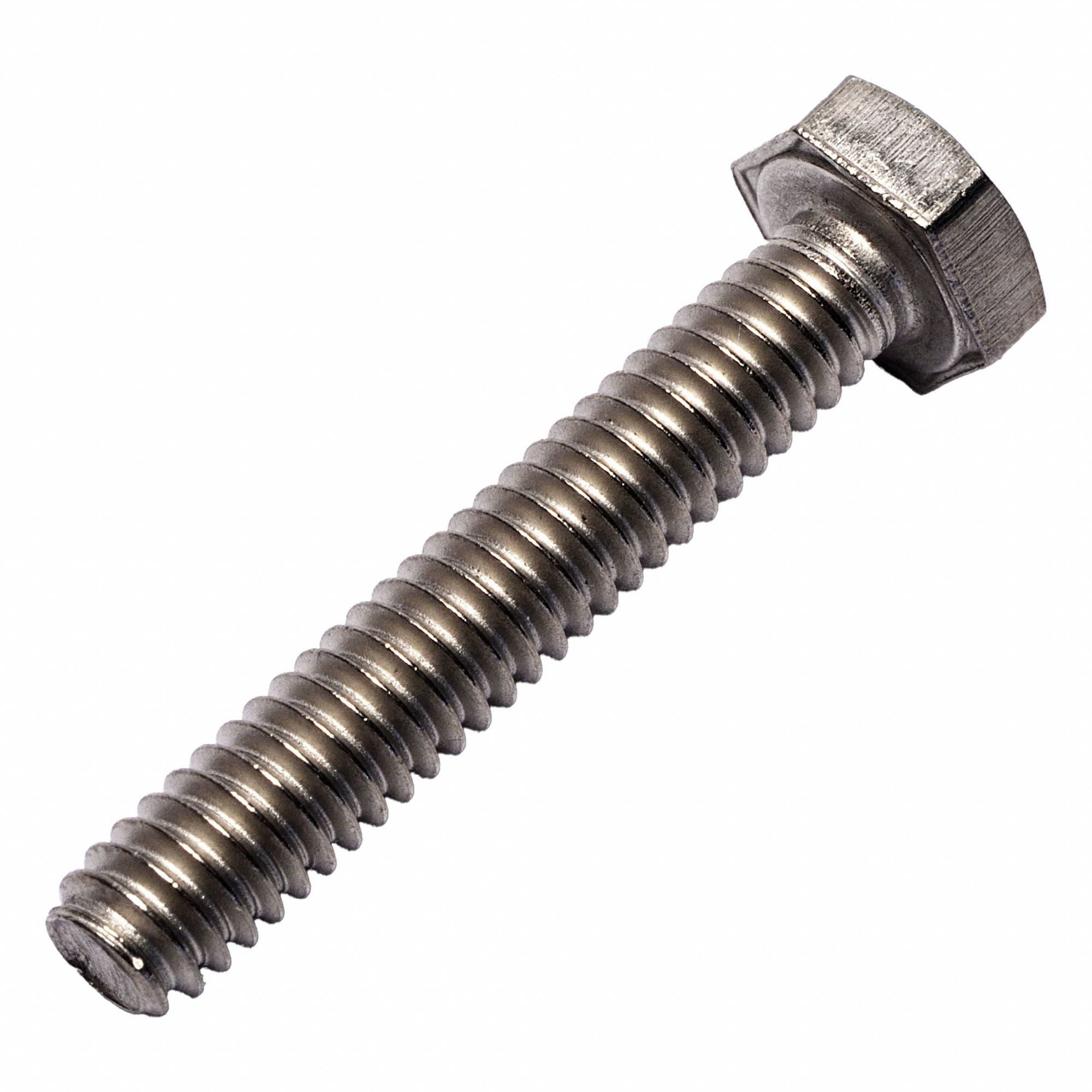 Hex Head Cap Screw: Titanium, Grade 2, Plain, 1/4"-20, UNC, 1 1/2 in lg, Fully Threaded, Inch