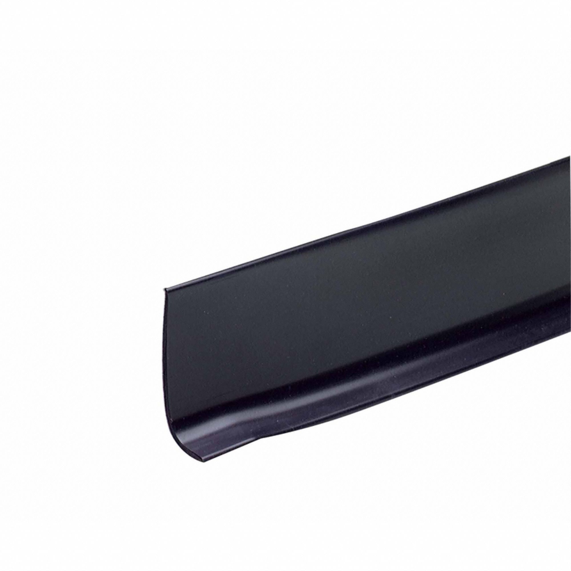 Wall Base Molding: Black, Vinyl, 120 ft Overall Lg, 2 1/2 in Overall Ht, Roll