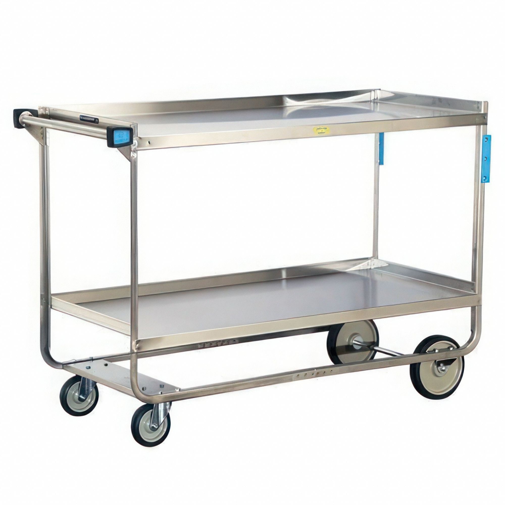 Utility Cart: Open, 700 lb Max Load Capacity, 2 Shelves, 37 in Overall Ht, NSF Certified