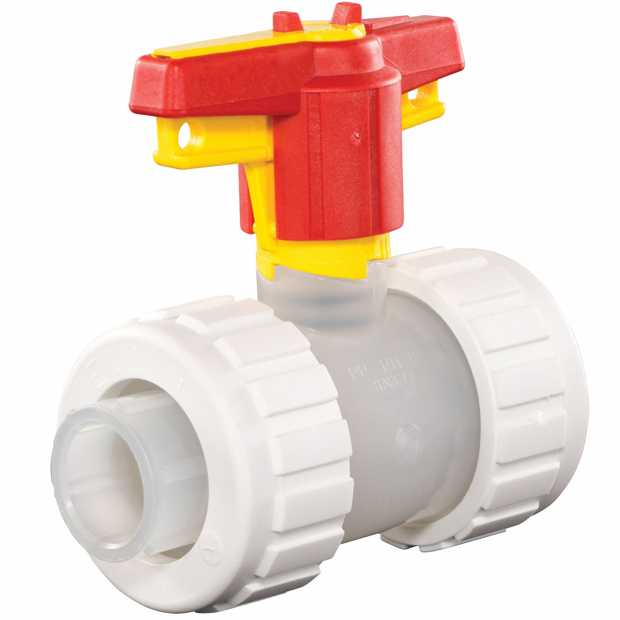 Ball Check Valve: Ball, Inline Valve Body, Polypropylene, 1 1/2 in Pipe Size, Socket x Socket
