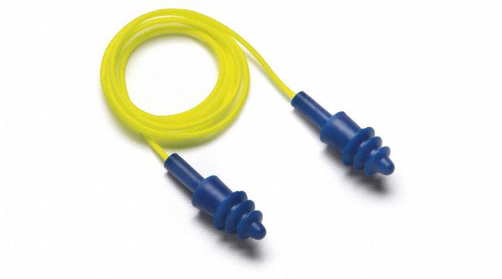 Earplugs, Corded, 27db, Re-Usable, PK100