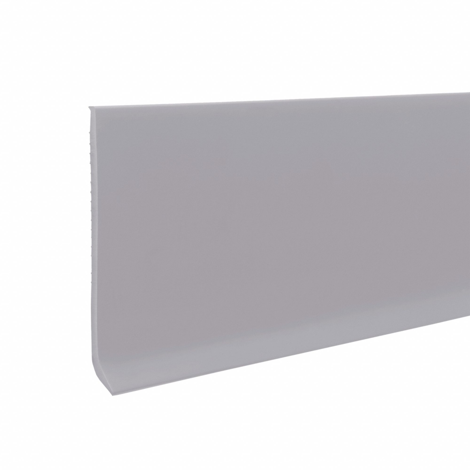 Wall Base Molding: Silver Gray, Thermoplastic, 4 ft Overall Lg, 4 in Overall Ht
