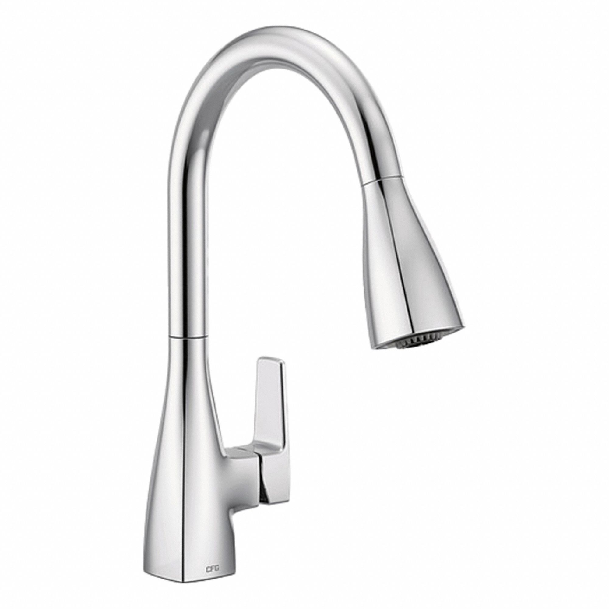 Kitchen Faucet: 76162, Metal, Single-Post, Deck, 3 Mounting Holes, Chrome