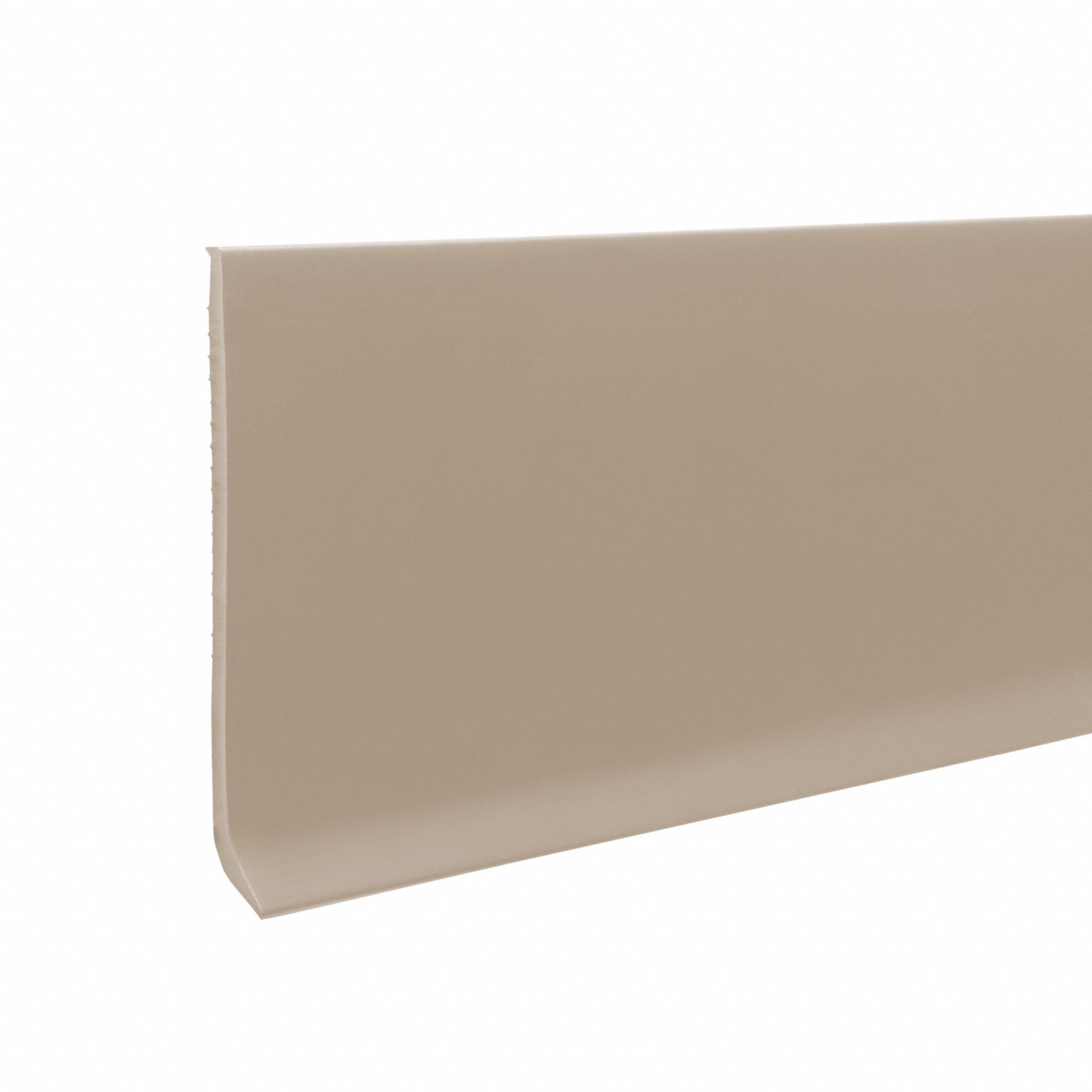 Wall Base Molding: Beige, Thermoplastic, 120 ft Overall Lg, 4 in Overall Ht, Roll