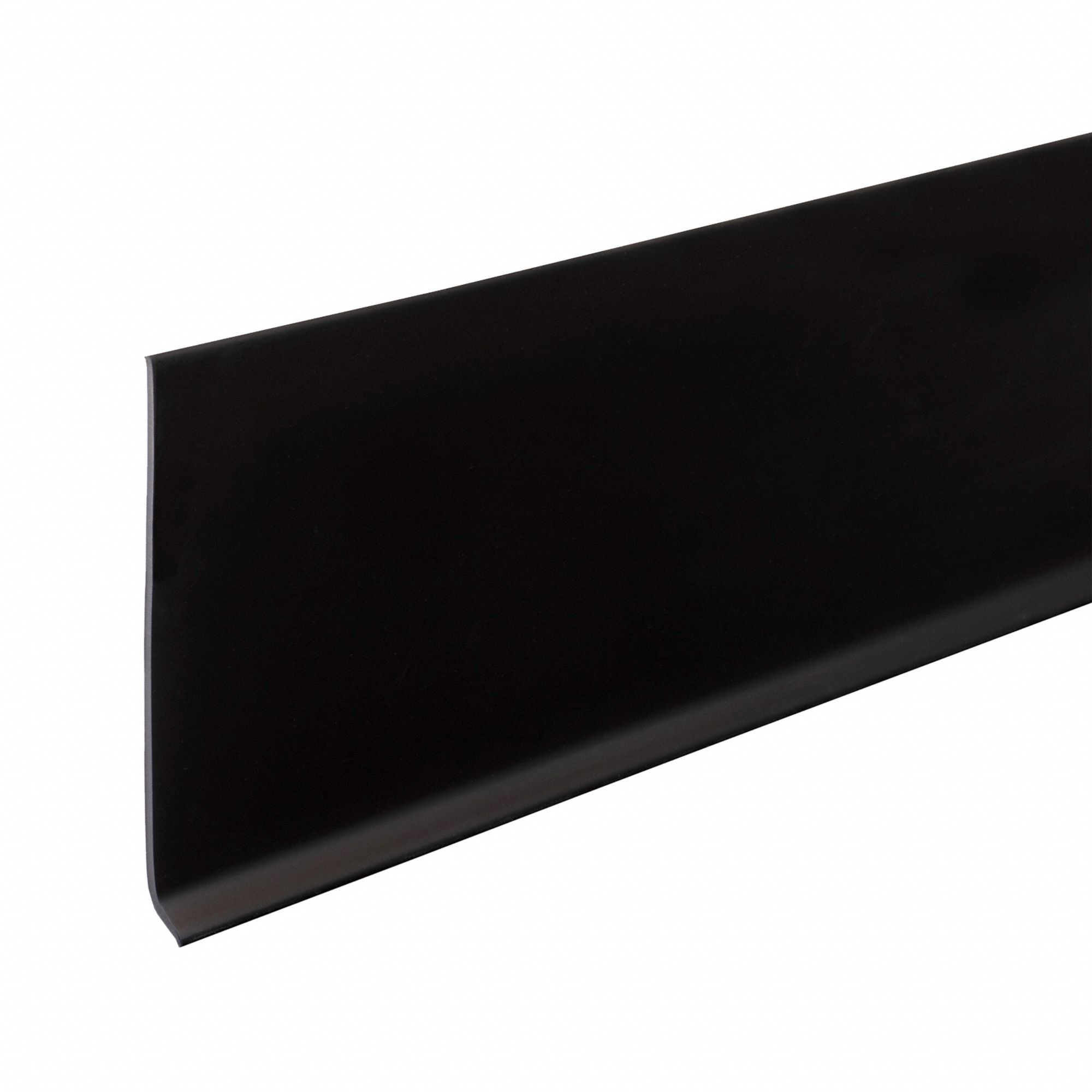 Wall Base Molding: Black, Thermoplastic, 120 ft Overall Lg, 6 in Overall Ht, Roll