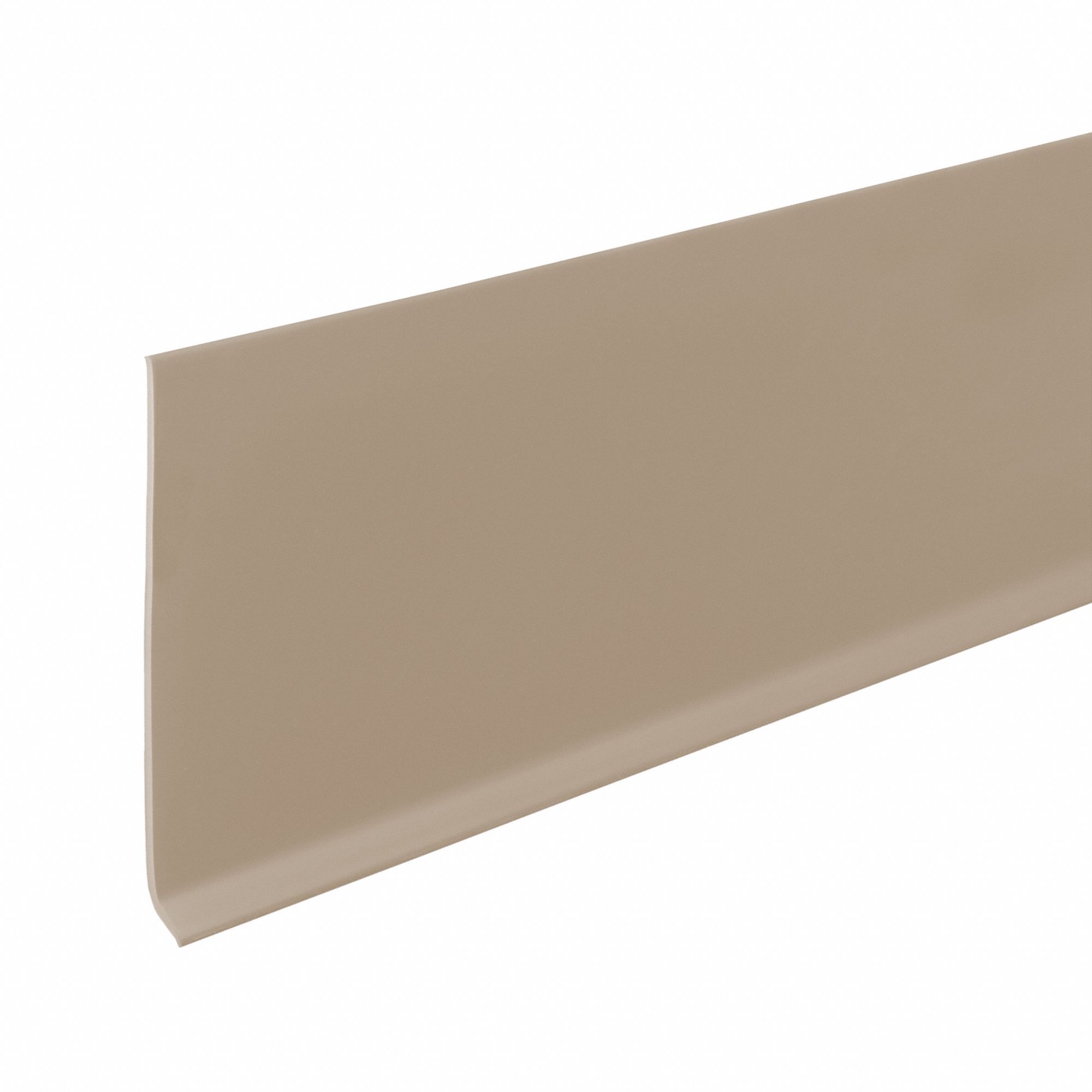 Wall Base Molding: Beige, Thermoplastic, 120 ft Overall Lg, 6 in Overall Ht, Roll