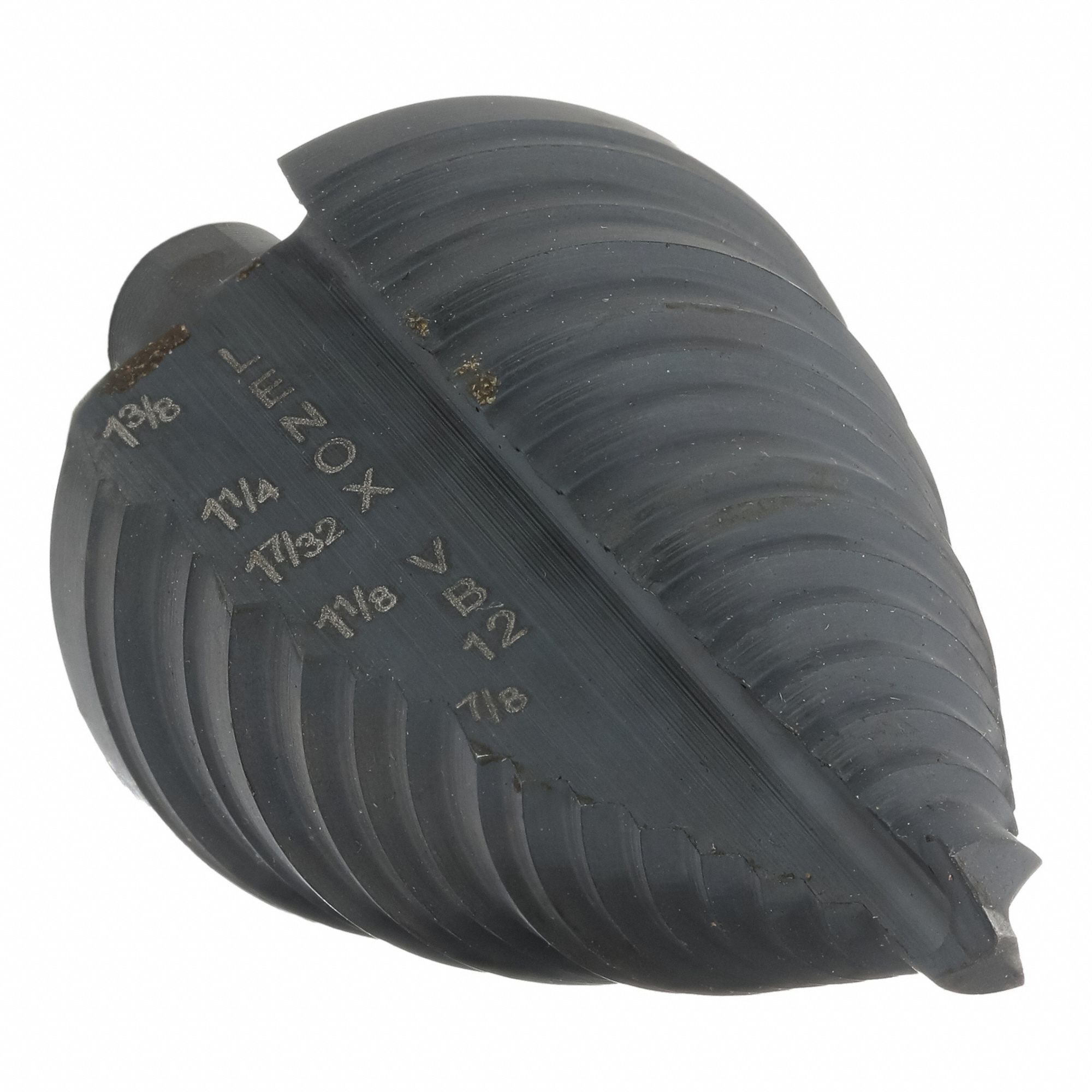 Step Drill Bit: 7/8" to 1-3/8", Black Oxide HSS, 3-Flats Shank