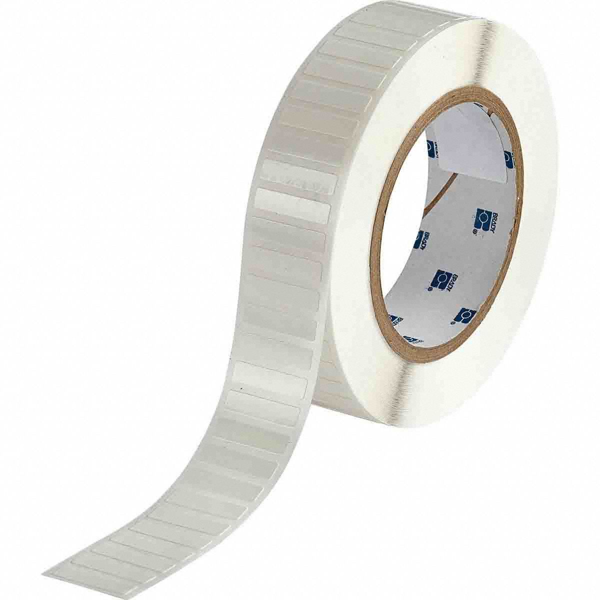 Pre-Cut Label Stock Roll: 1/4 in x 1 3/64 in, Rubber, Removable Adhesive, 3, 000 Labels, Removable