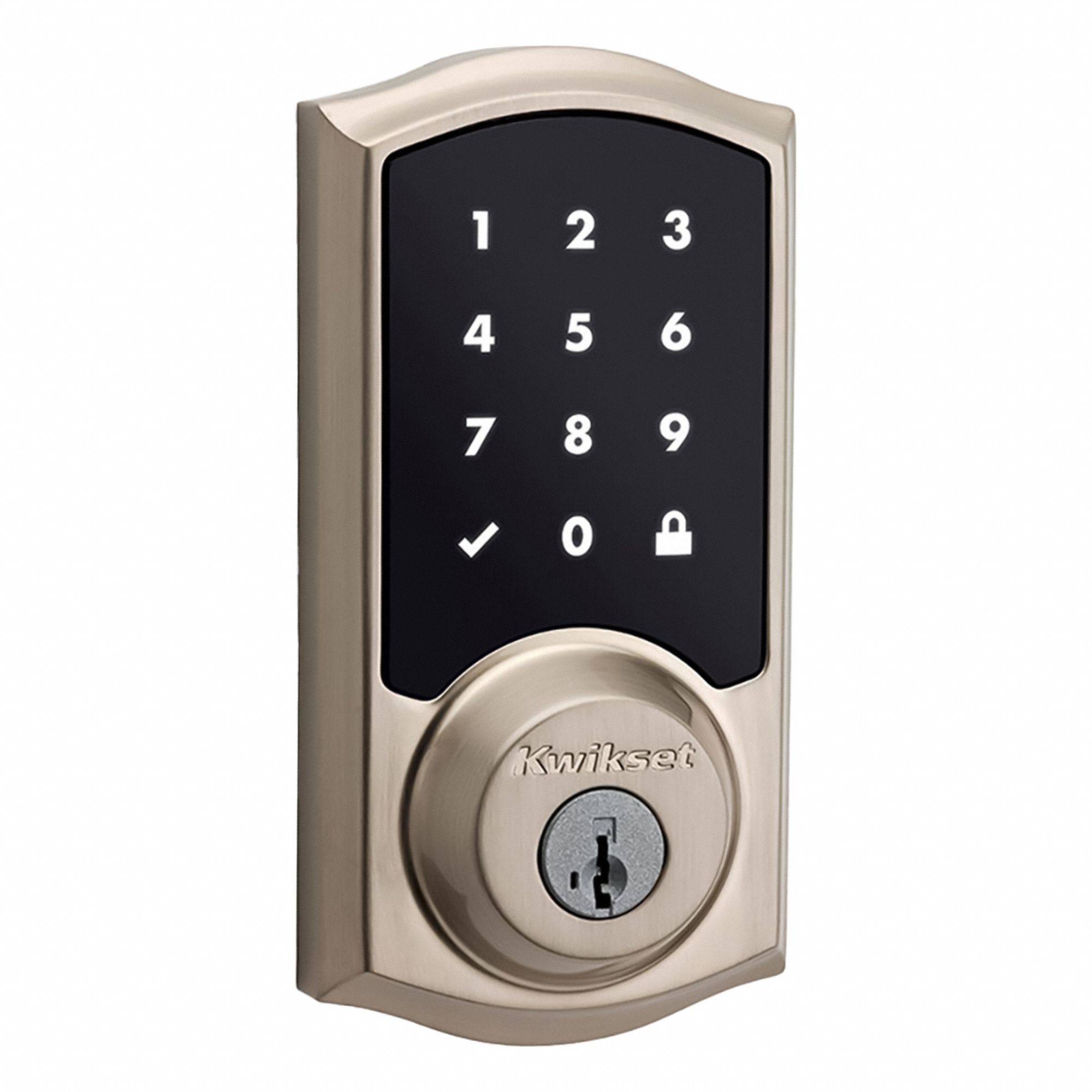 Single Cylinder Deadbolt: 2 in Door Thick - Max, Nickel