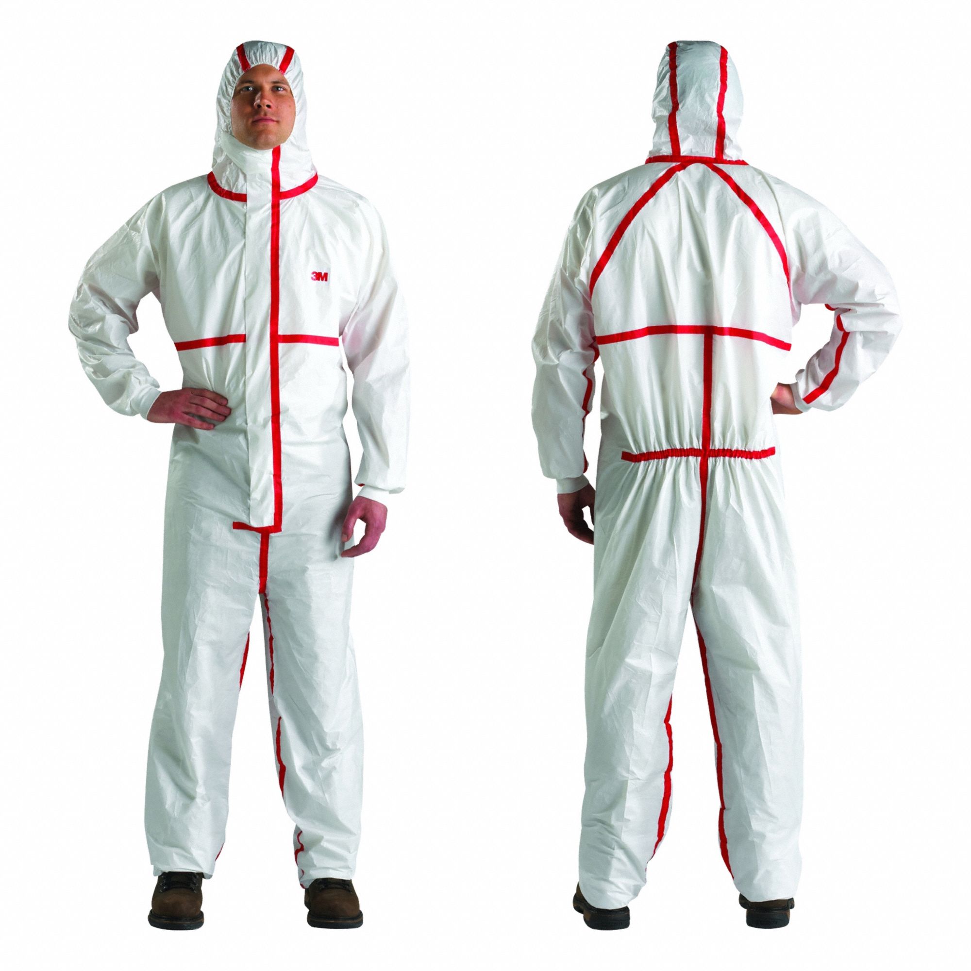 Coveralls White Hooded Elastic 3XL PK20