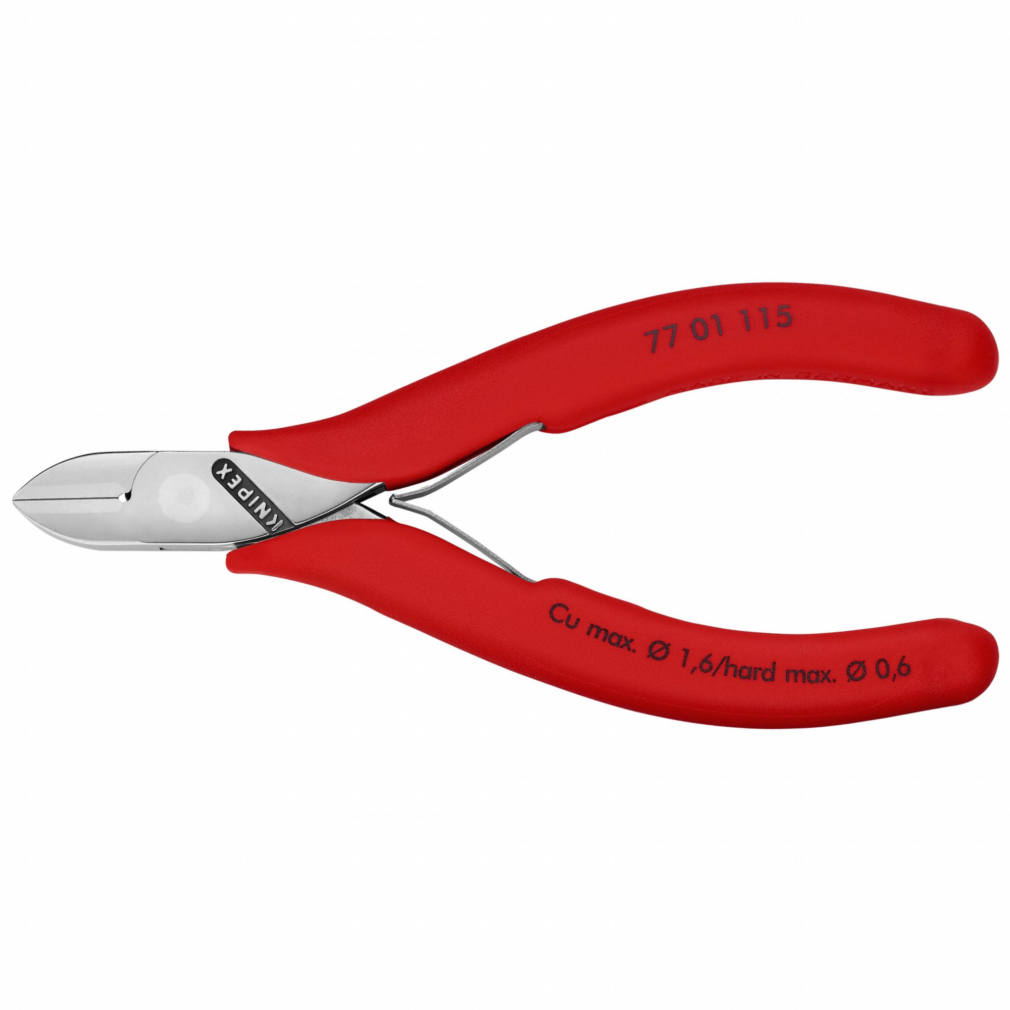Diagonal Cutting Plier: Std, Oval, 4 1/2 in Overall Lg, 1/2 in Jaw Lg, 1/2 in Jaw Wd, Less than 6 in