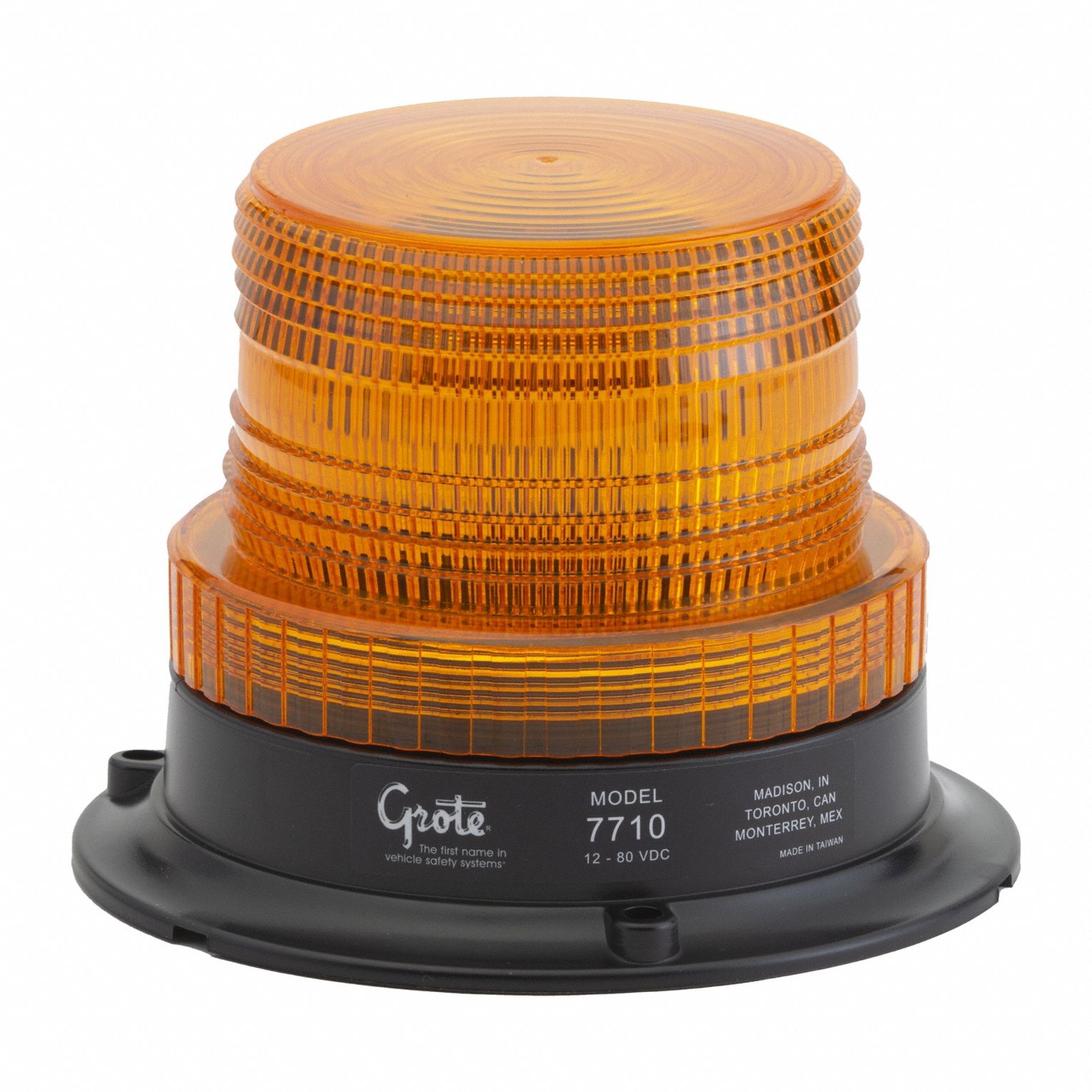 Strobe Light: Strobe, Amber, 5 3/16 in Overall Wd, 3 5/8 in Overall Ht, Incandescent, 12/80V