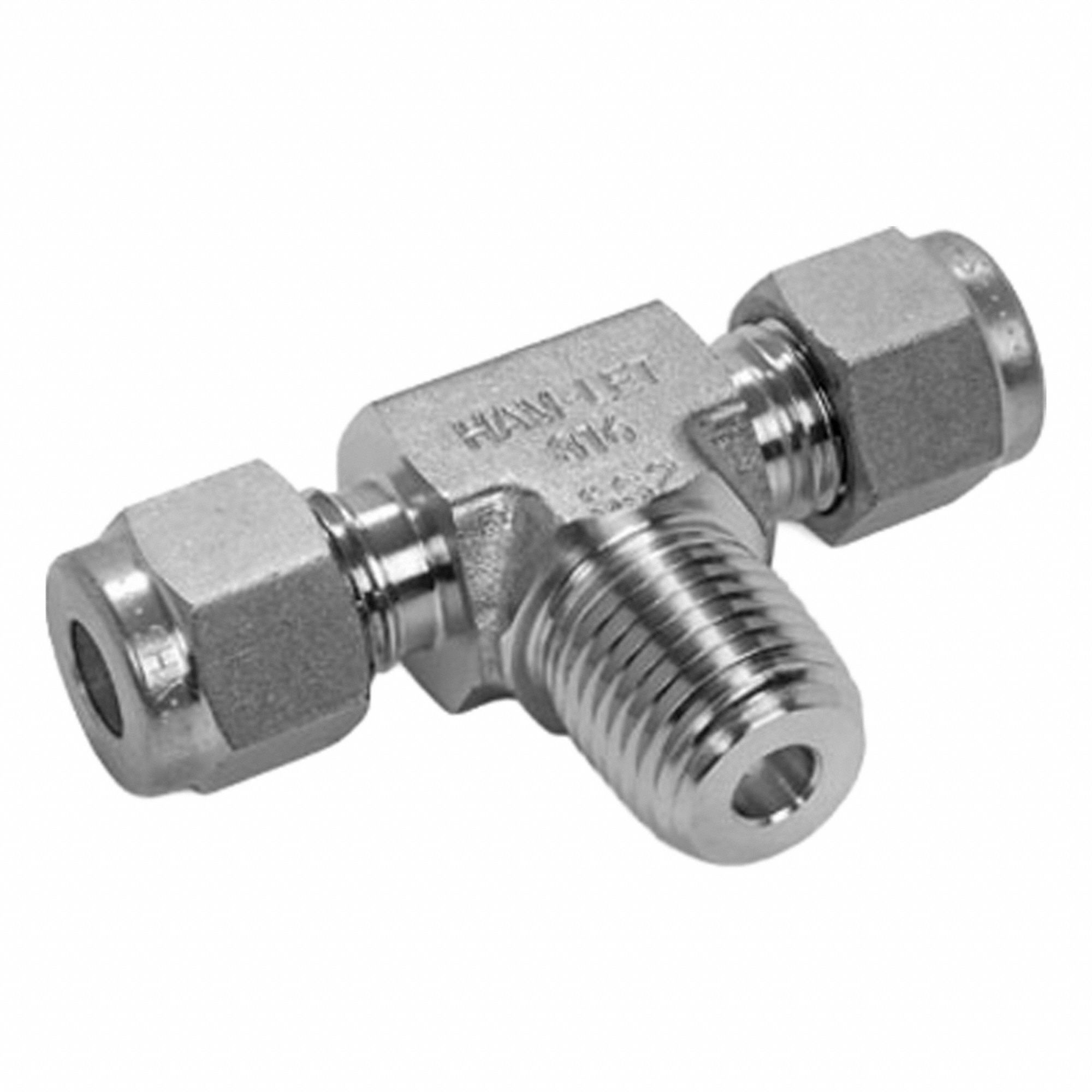 Tee,  SS,  Tube 1/2",  Tube 1/2",  MNPT 1/2"