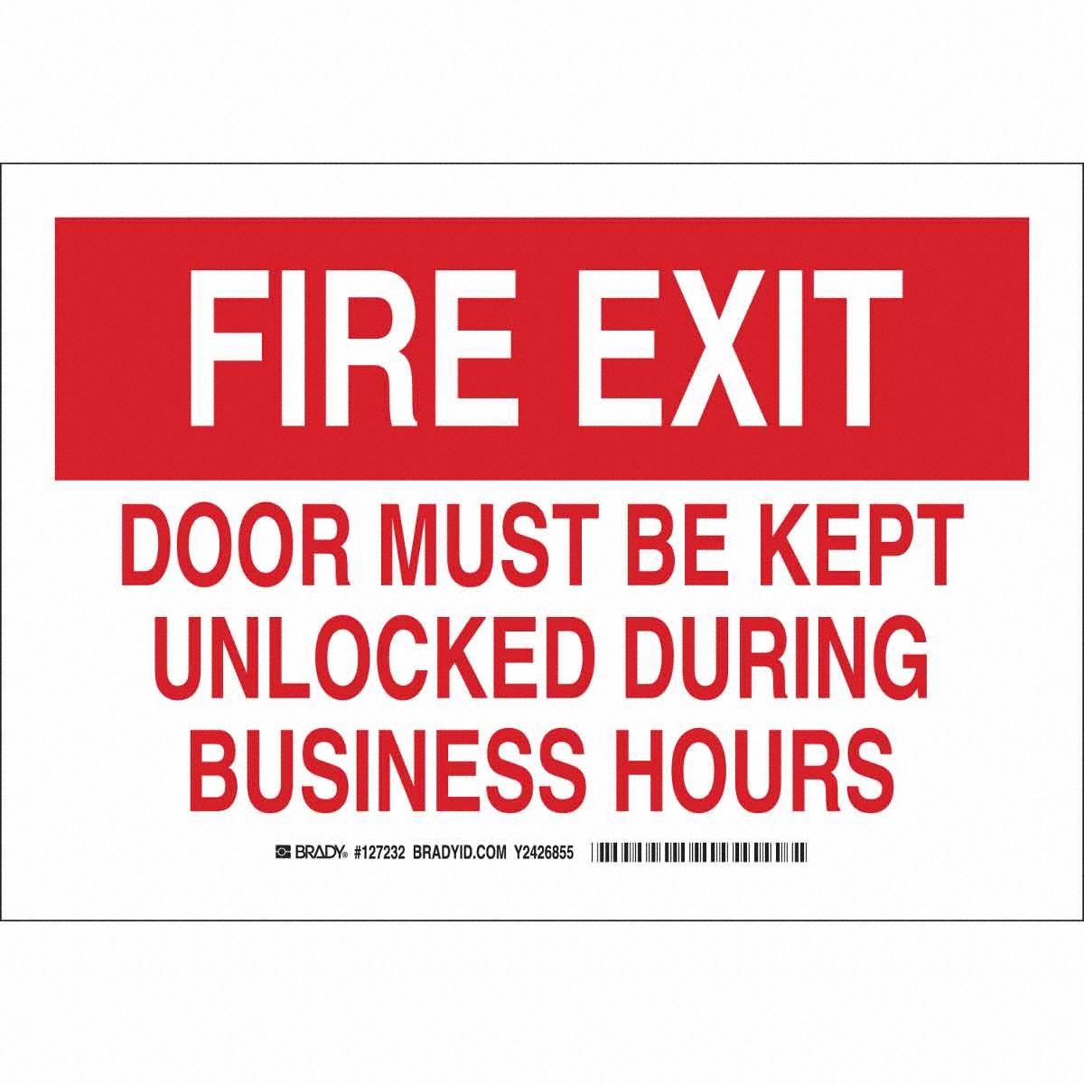 B302 7X10 RD/WHT FIRE EXIT DOOR MUST BE